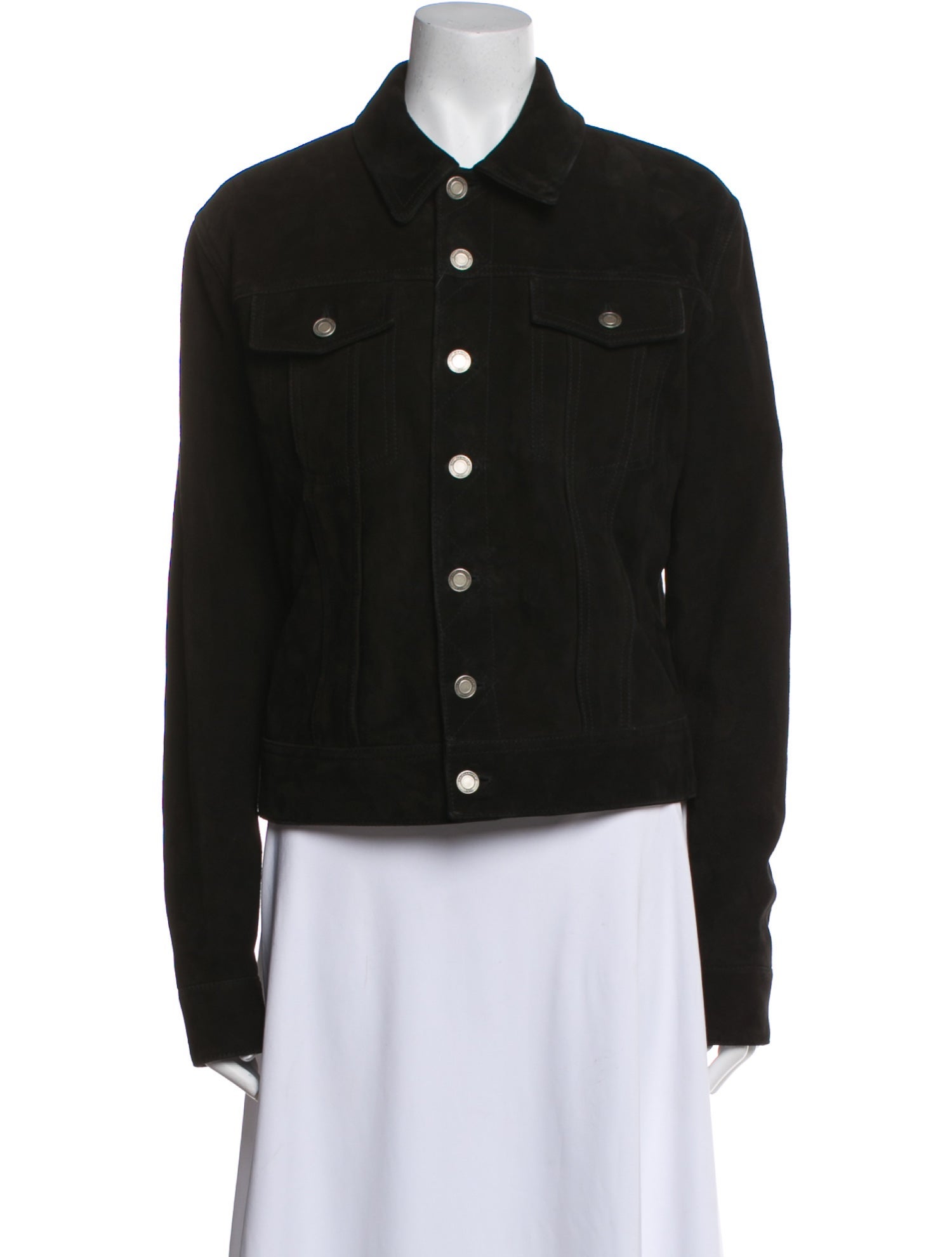 Saint Laurent Goat Leather Denim Jacket