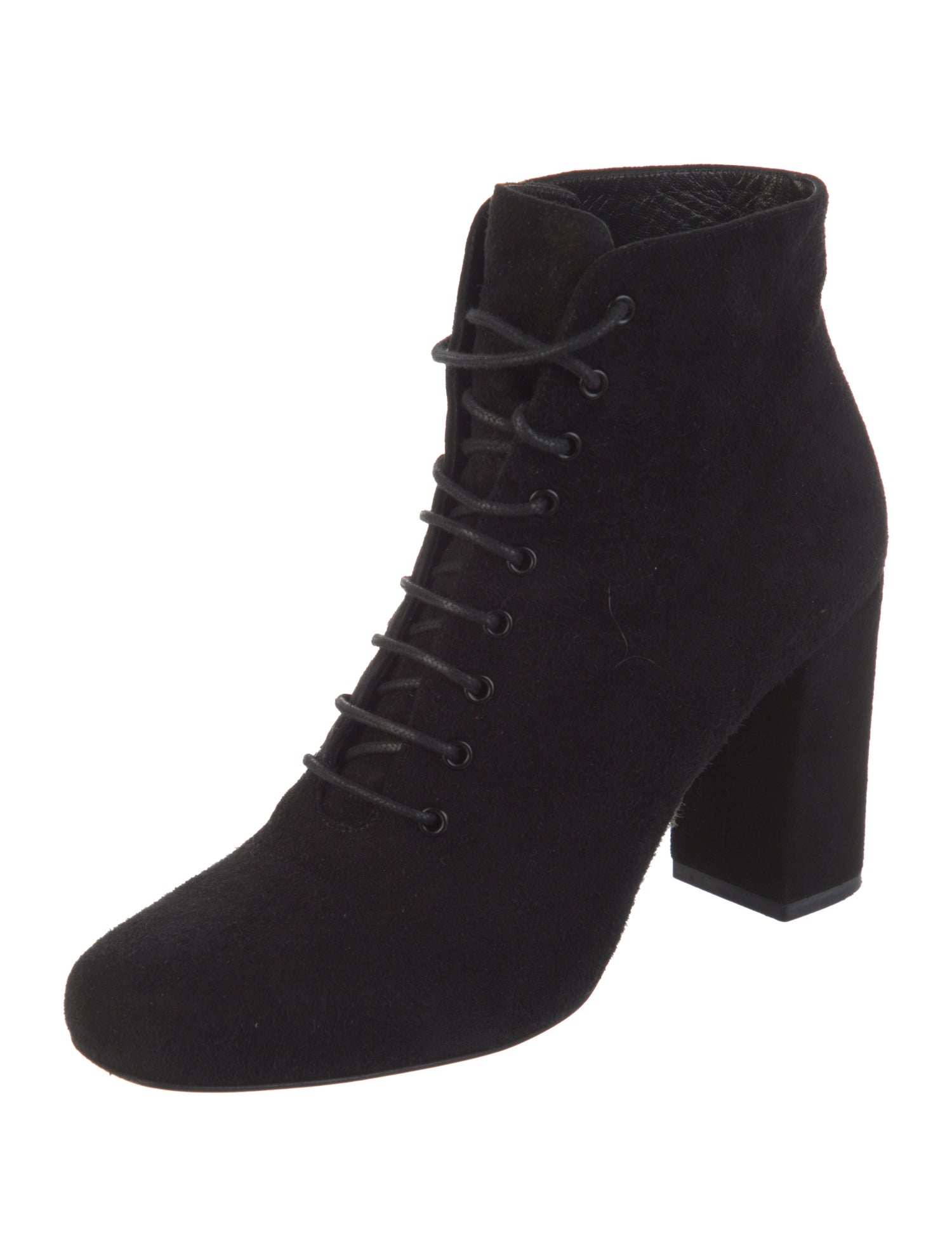 Saint Laurent Suede Lace-Up Boots
