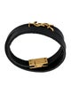 Saint Laurent Leather Logo Double Wrap Bracelet
