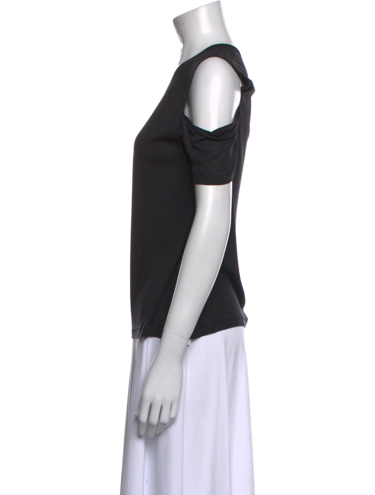 Saint Laurent Silk Scoop Neck T-Shirt