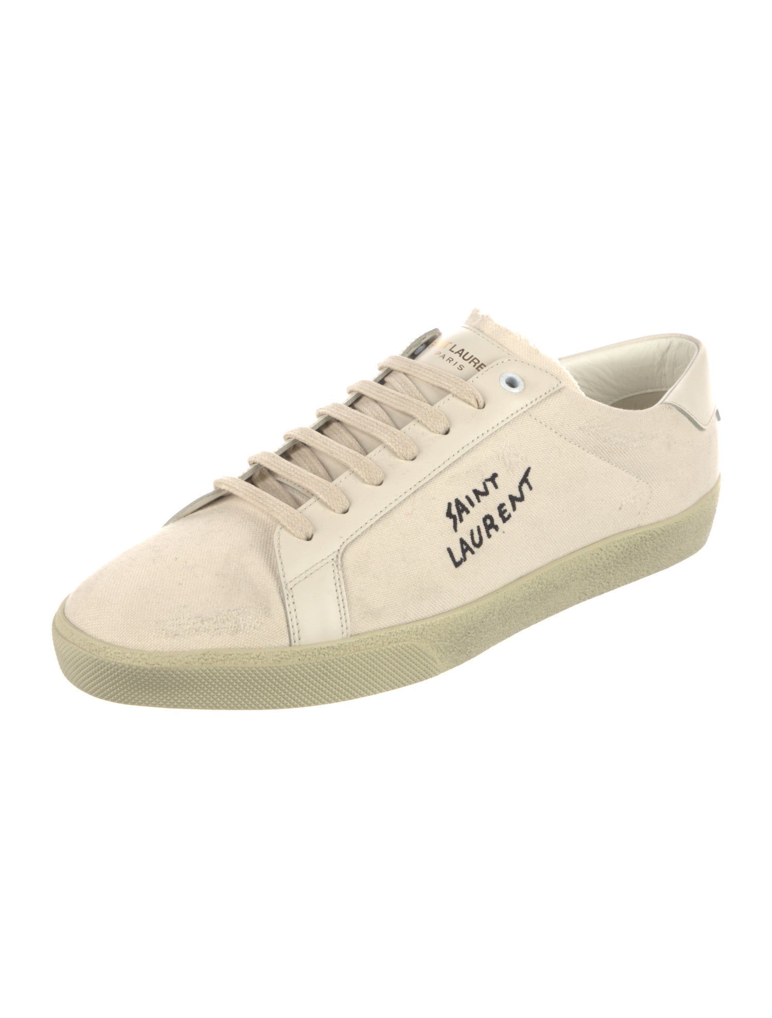 Saint Laurent Canvas Distressed Accents Sneakers