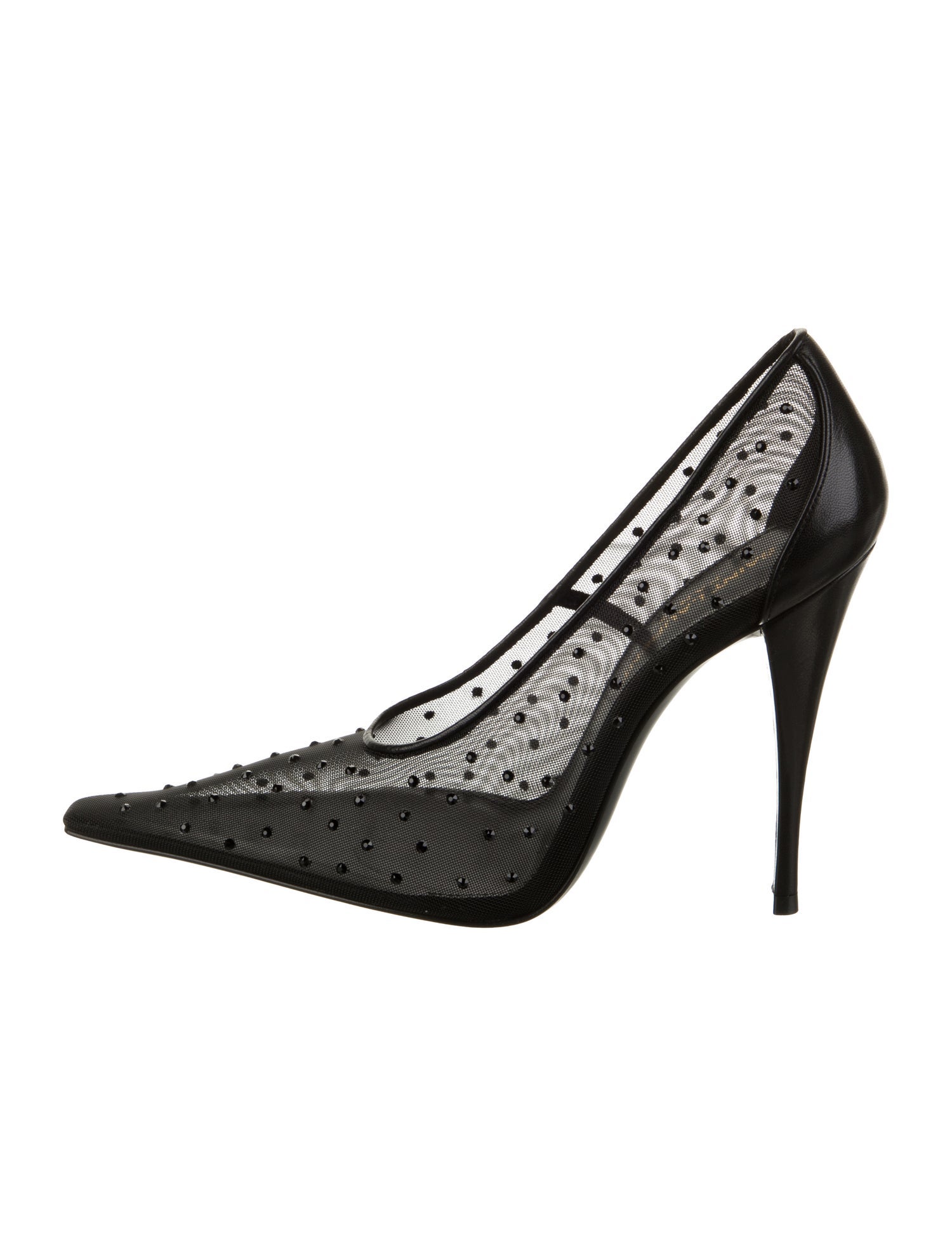Saint Laurent Mesh Crystal Embellishments Pumps