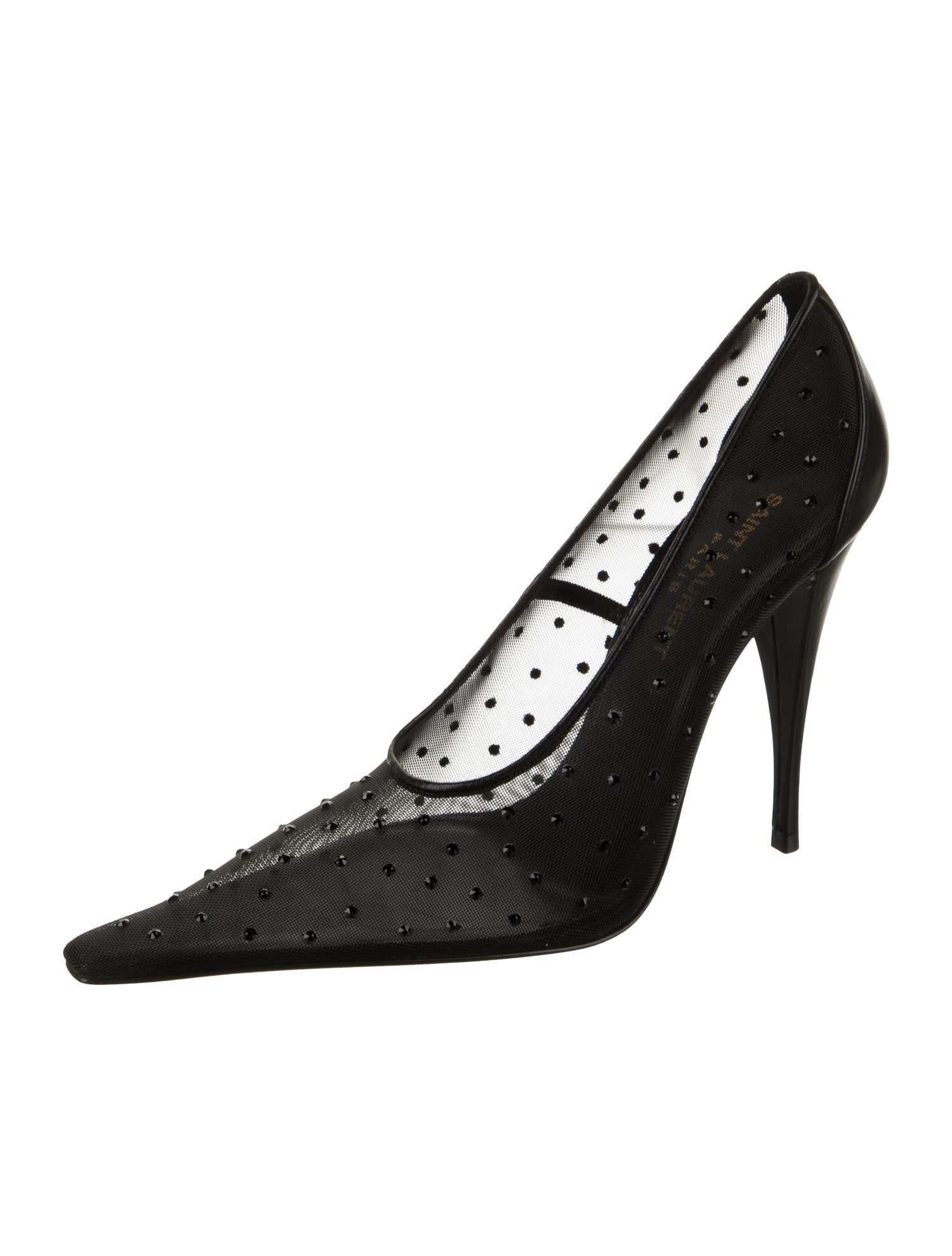 Saint Laurent Mesh Crystal Embellishments Pumps