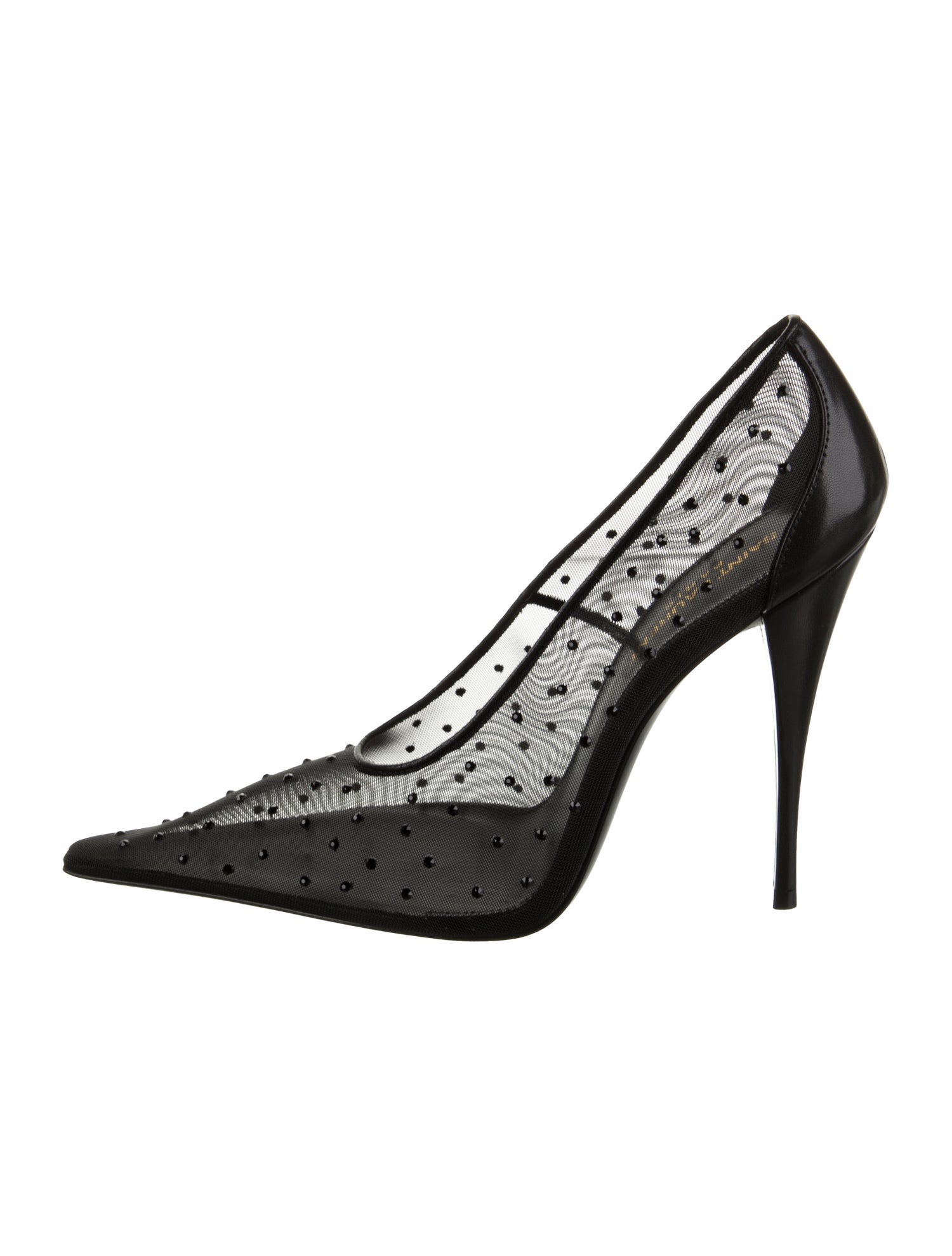 Saint Laurent Mesh Crystal Embellishments Pumps