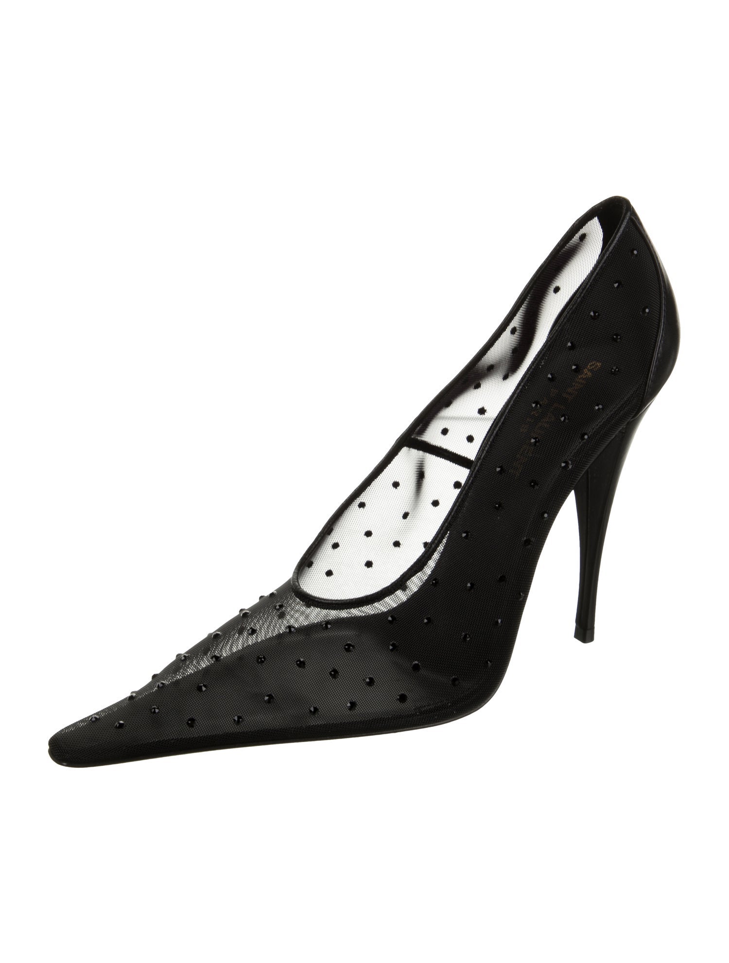 Saint Laurent Mesh Crystal Embellishments Pumps