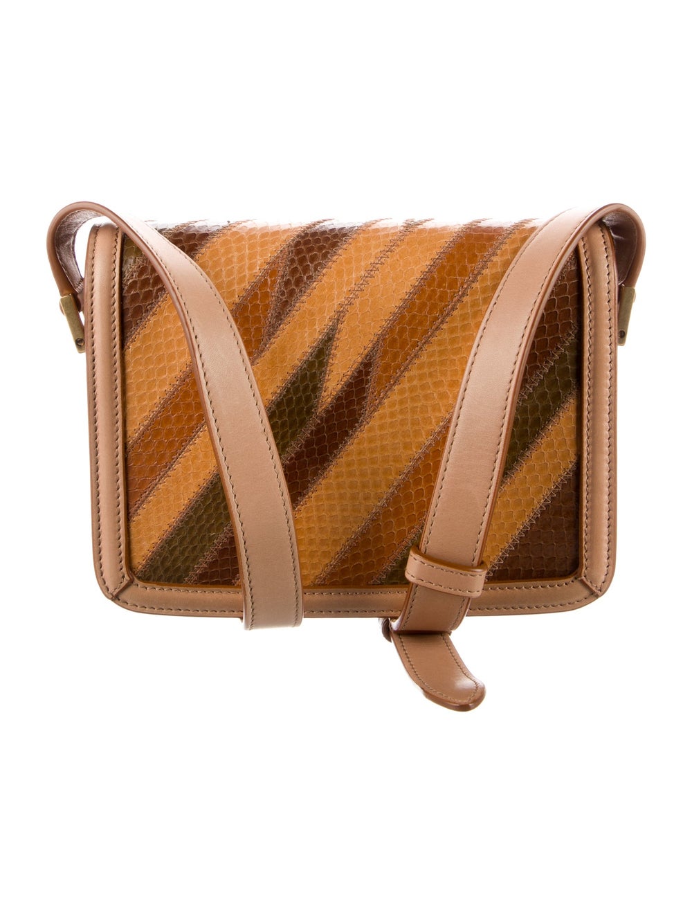 Saint Laurent Crossbody Bag Brown Python Striped … - image 2