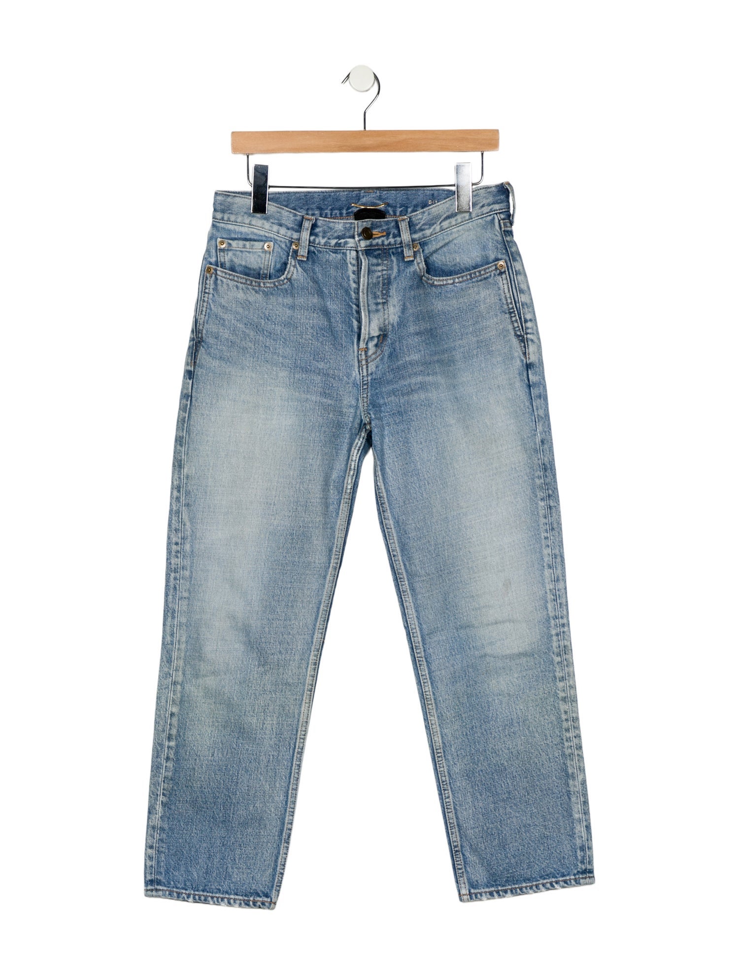 Saint Laurent High-Rise Straight Leg Jeans