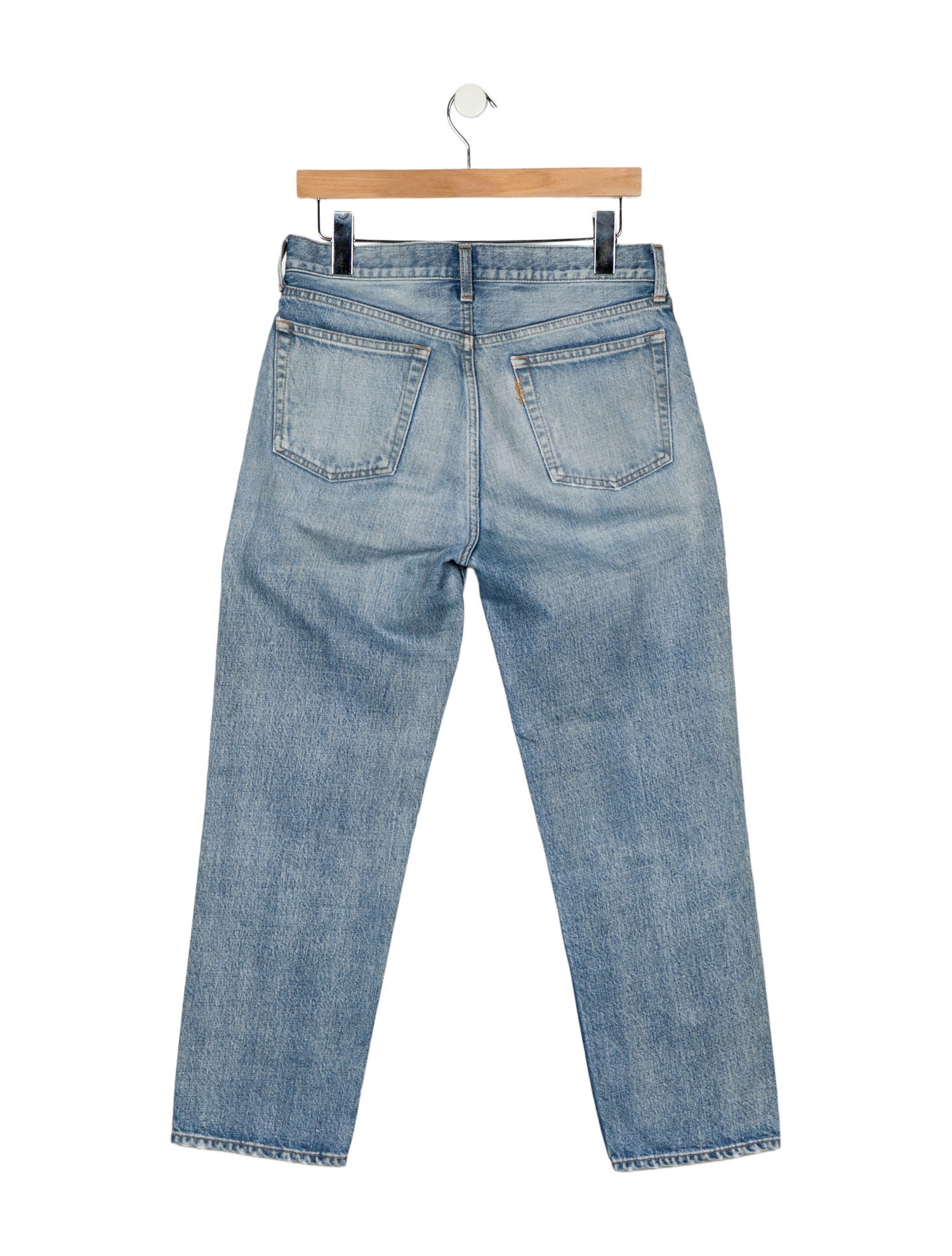 Saint Laurent High-Rise Straight Leg Jeans