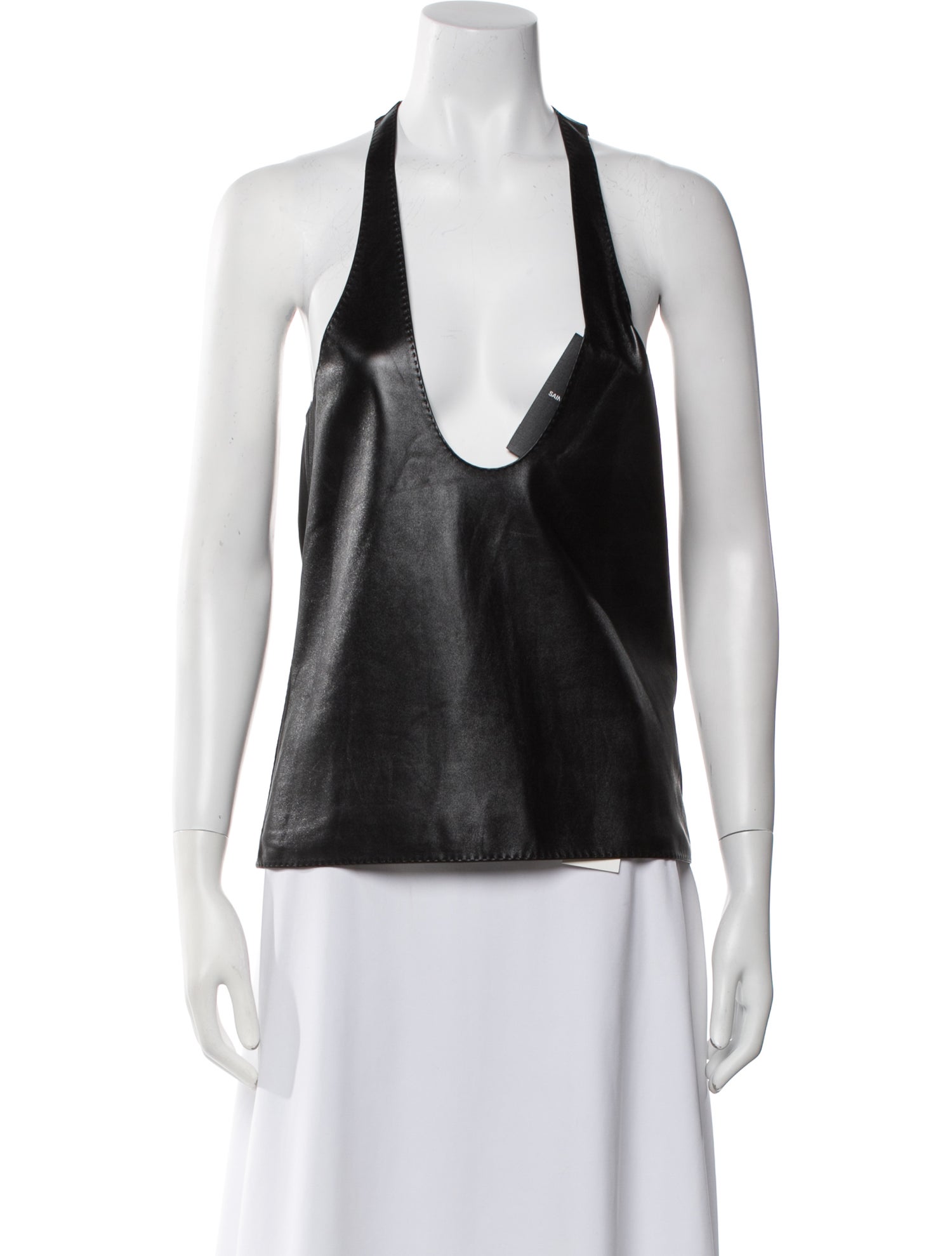 Saint Laurent Leather Halterneck Top