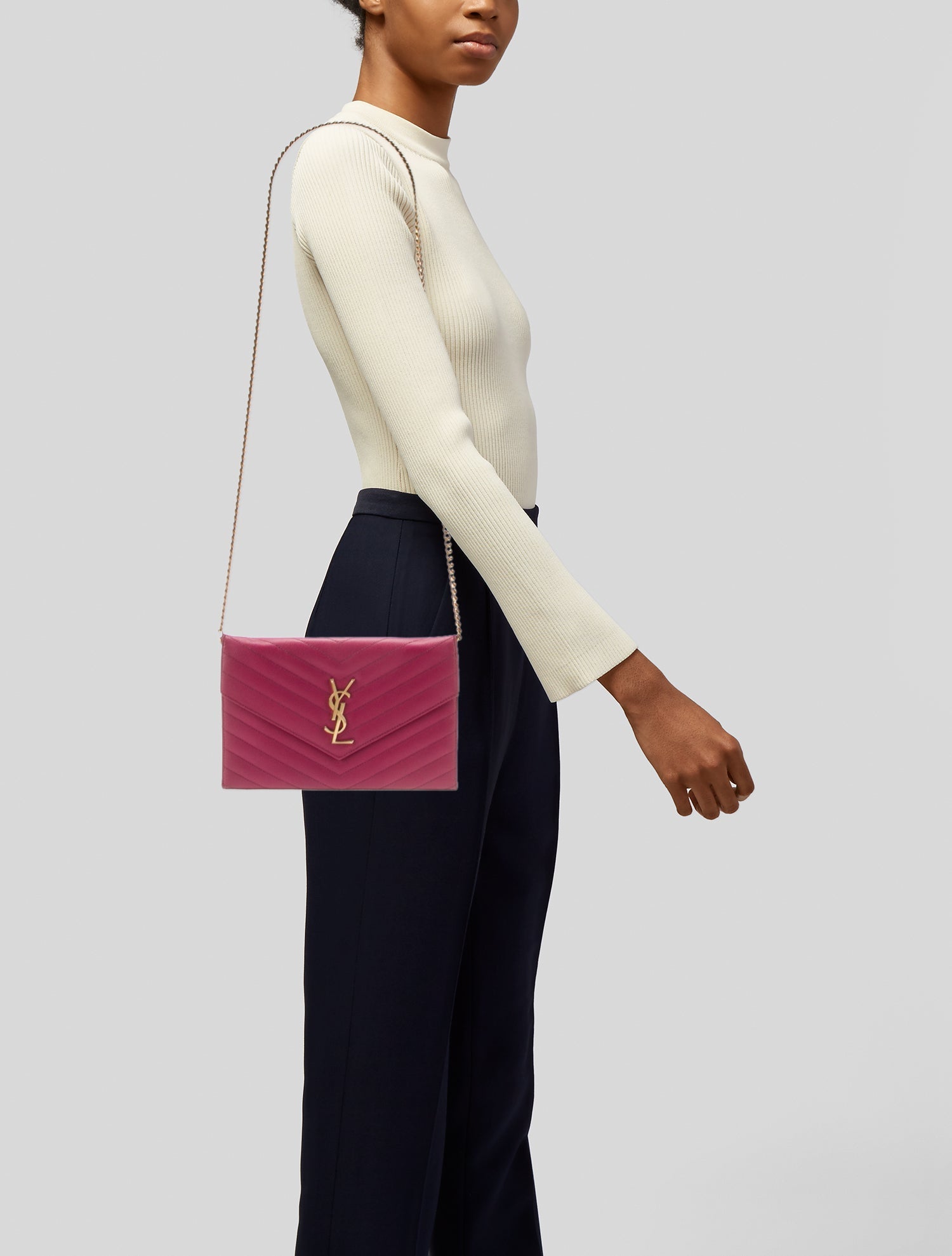 Saint Laurent Chevron Shoulder Bag