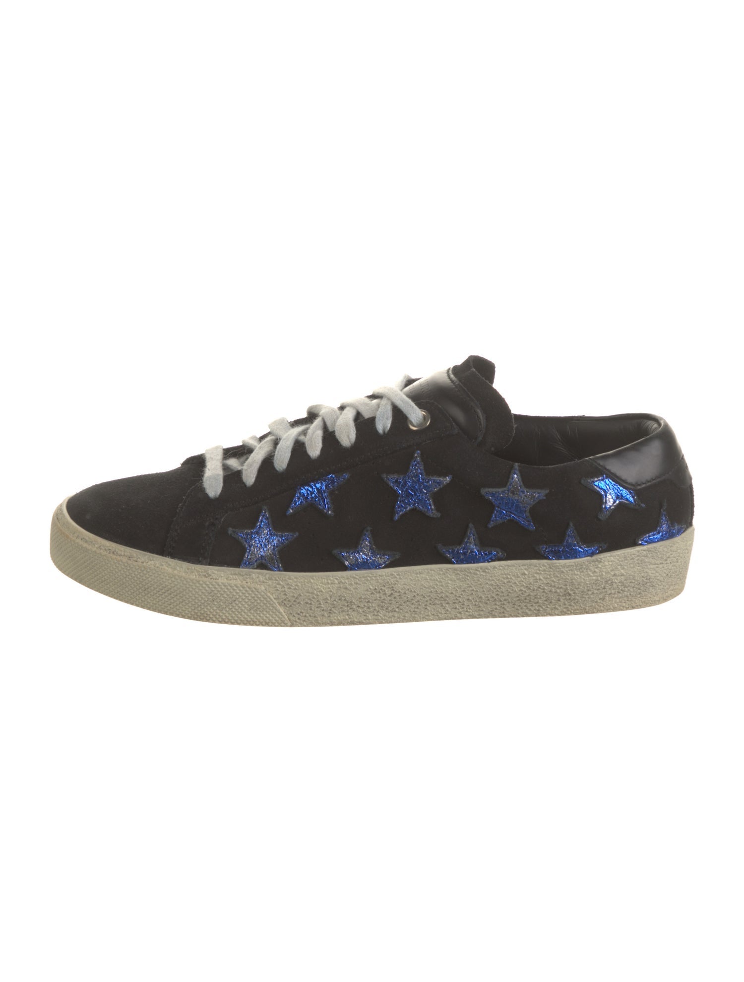 Saint Laurent Suede Leather Trim Embellishment Sneakers