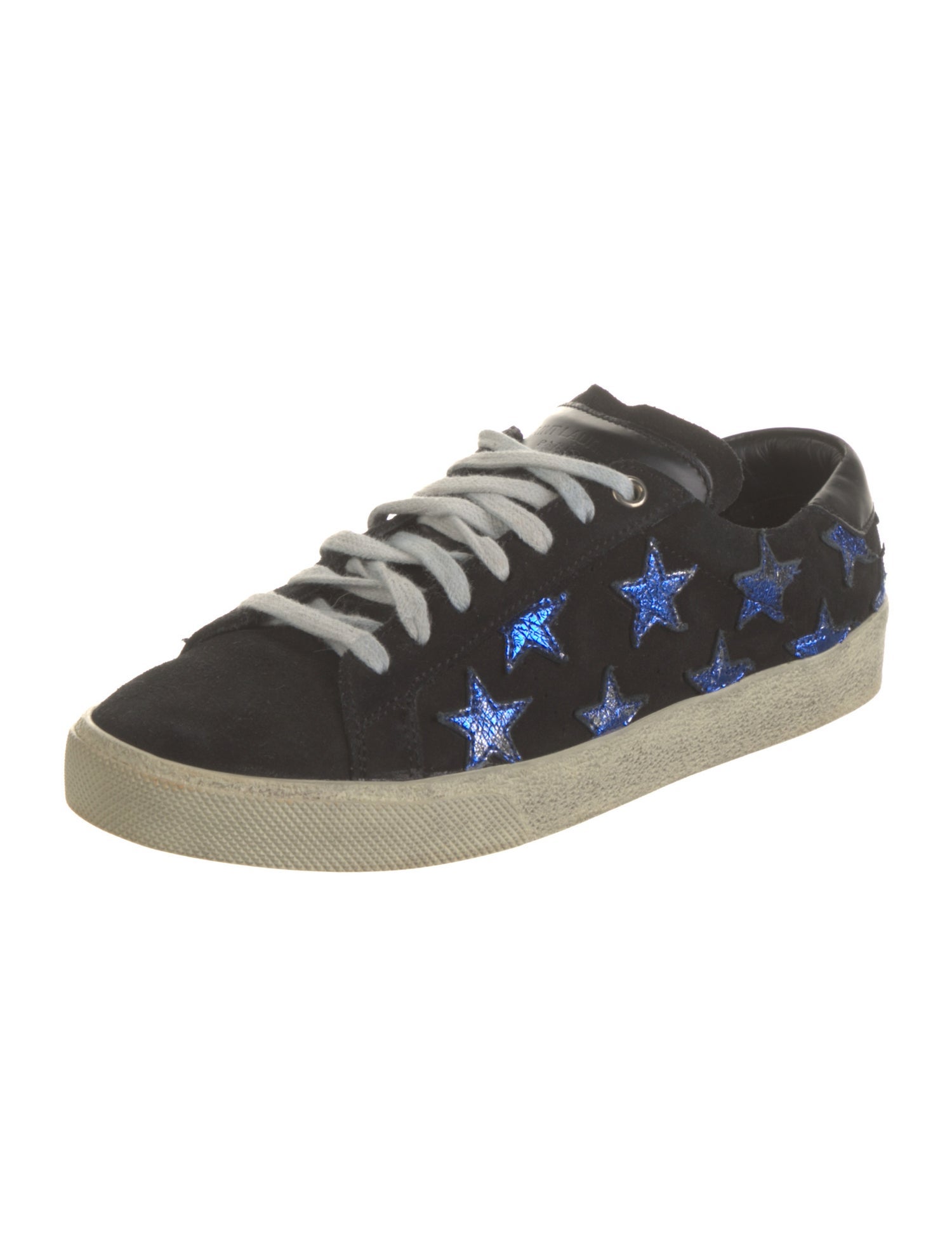 Saint Laurent Suede Leather Trim Embellishment Sneakers