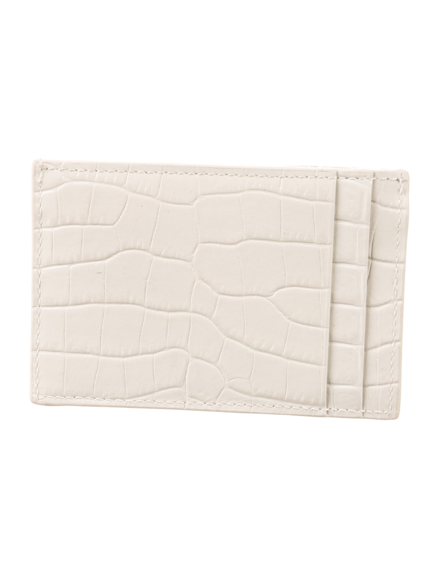 Saint Laurent Signature Logo Embossed Leather Card Holder