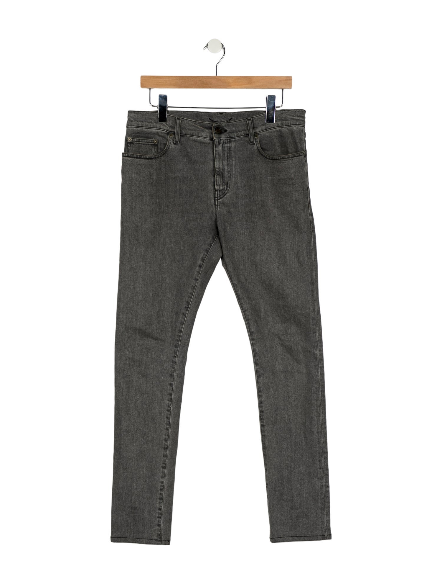 Saint Laurent High-Rise Straight Leg Jeans