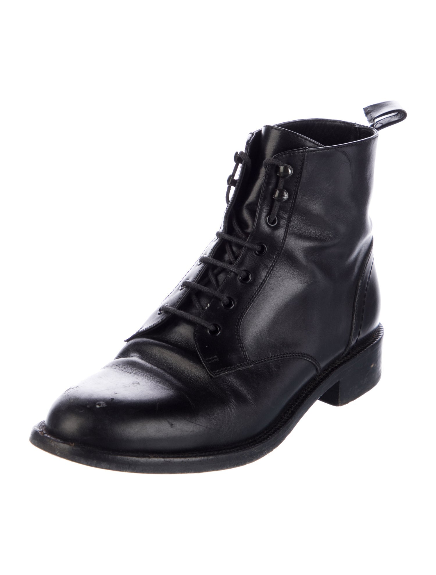 Saint Laurent Leather Combat Boots