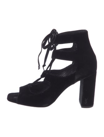 Saint Laurent Velvet Gladiator Sandals