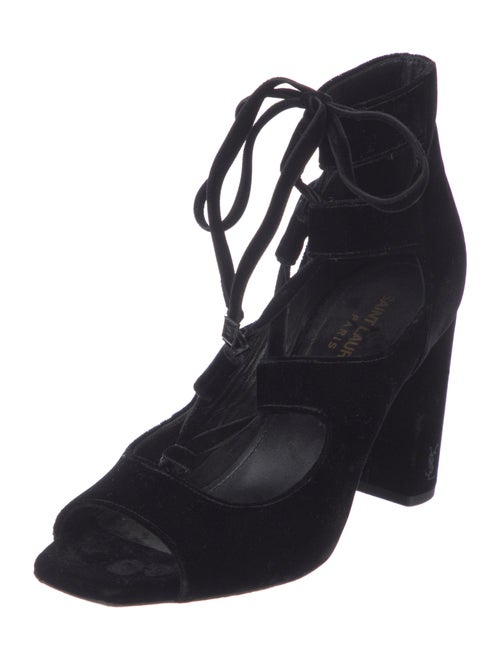 Saint Laurent Velvet Gladiator Sandals