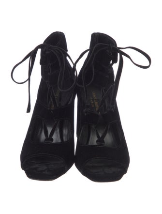 Saint Laurent Velvet Gladiator Sandals