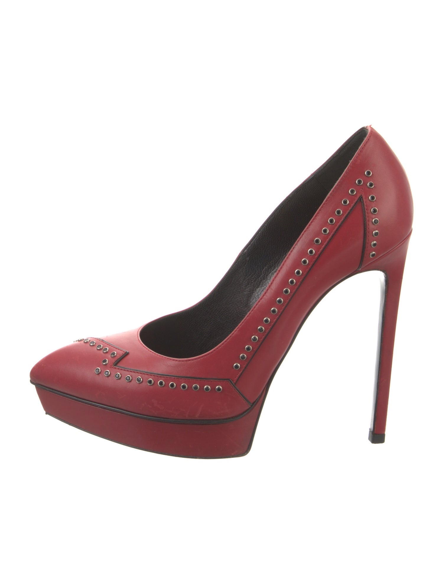 Saint Laurent Leather Crystal Embellishments Pumps