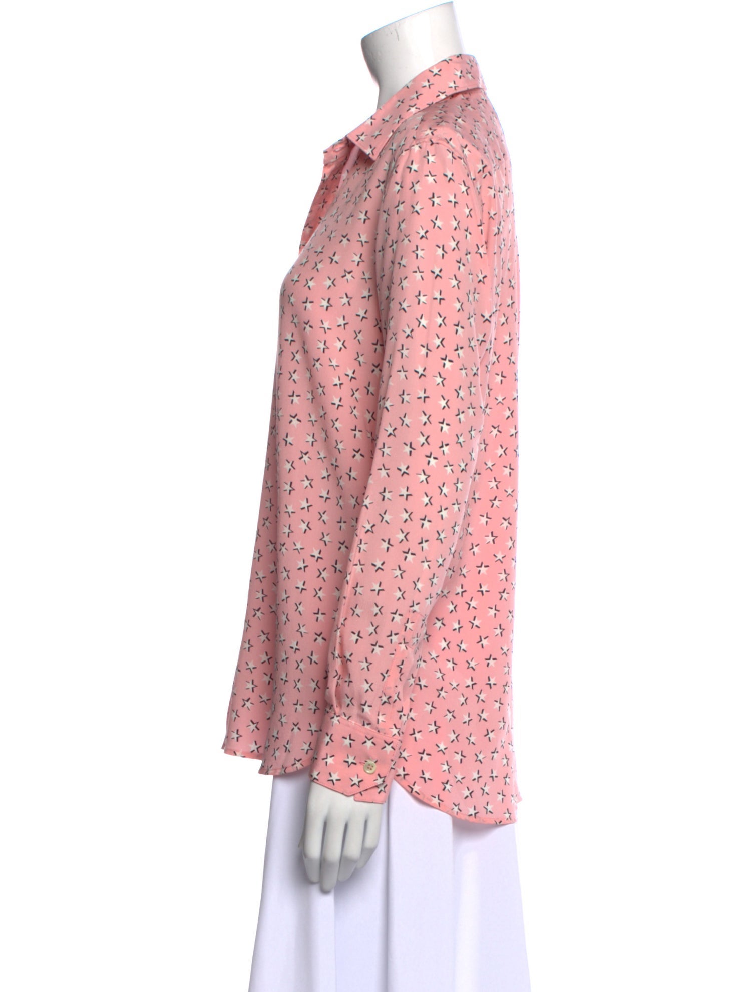Saint Laurent Silk Printed Button-Up Top