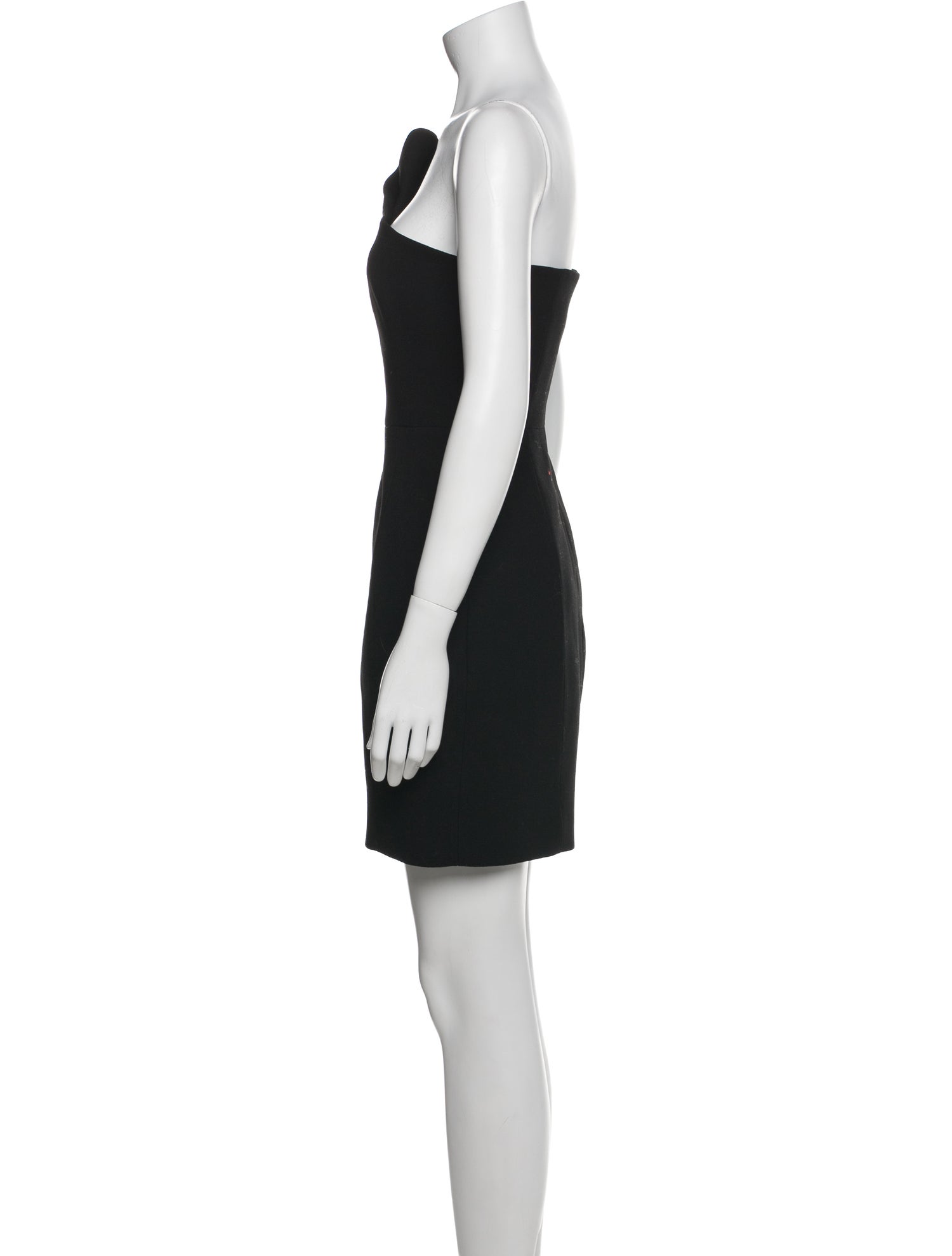princess polly baby blue dress Saint Laurent Womens Strapless Mini Dress Size 38 Black Leather Side Bow  Ruffled – THE-ECHELON main image 0