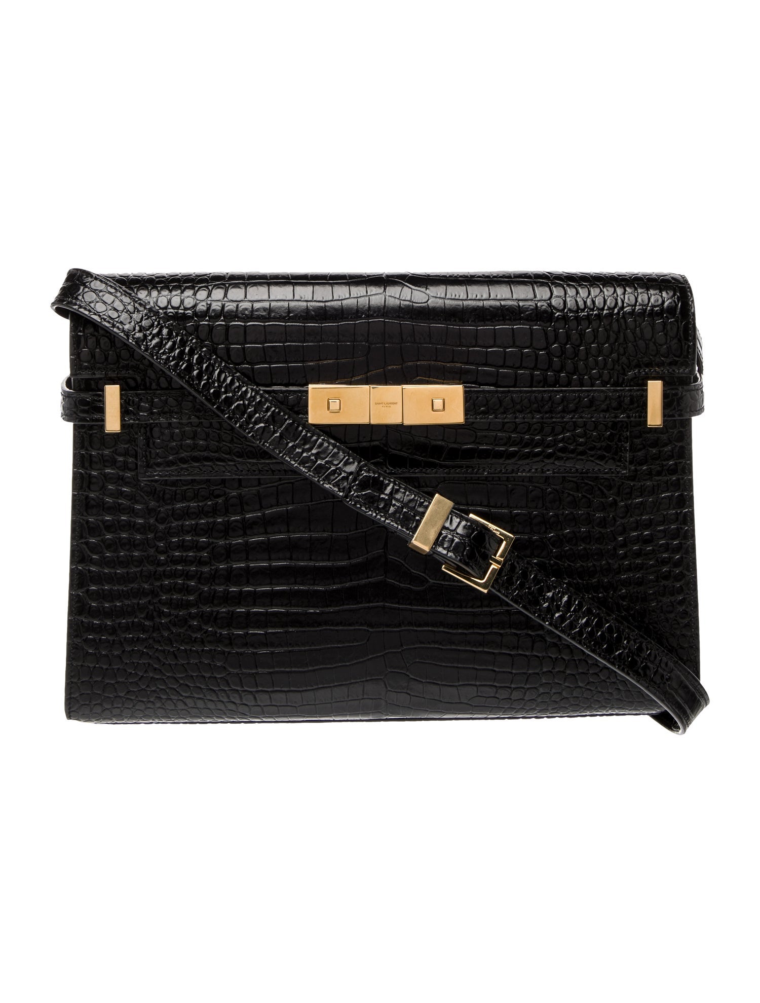 Saint Laurent Embossed Leather Manhattan Small