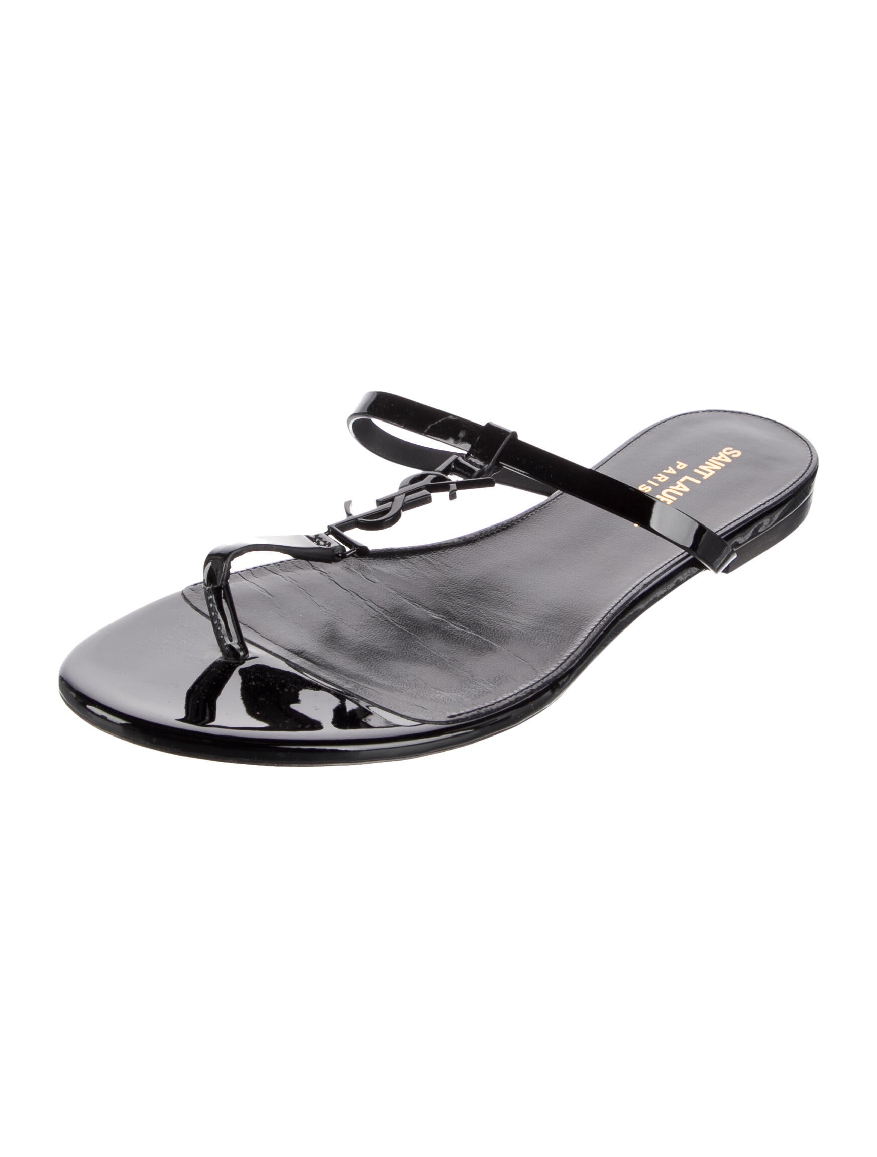 Saint Laurent Patent Leather Slides