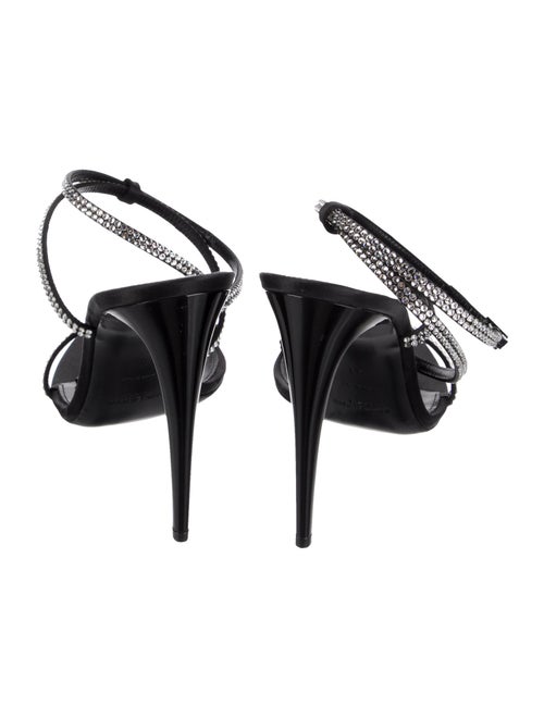 Saint Laurent Satin Crystal Embellishments Sandals