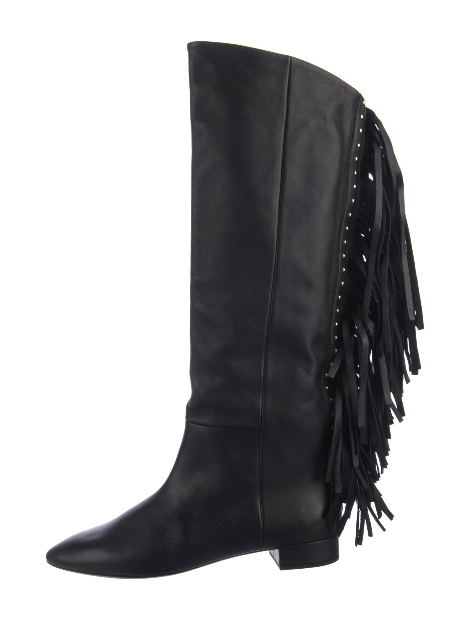 Saint Laurent Leather Studded Accents Boots