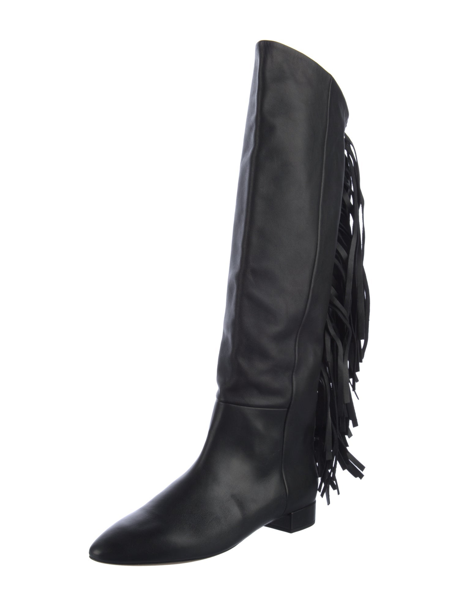 Saint Laurent Leather Studded Accents Boots