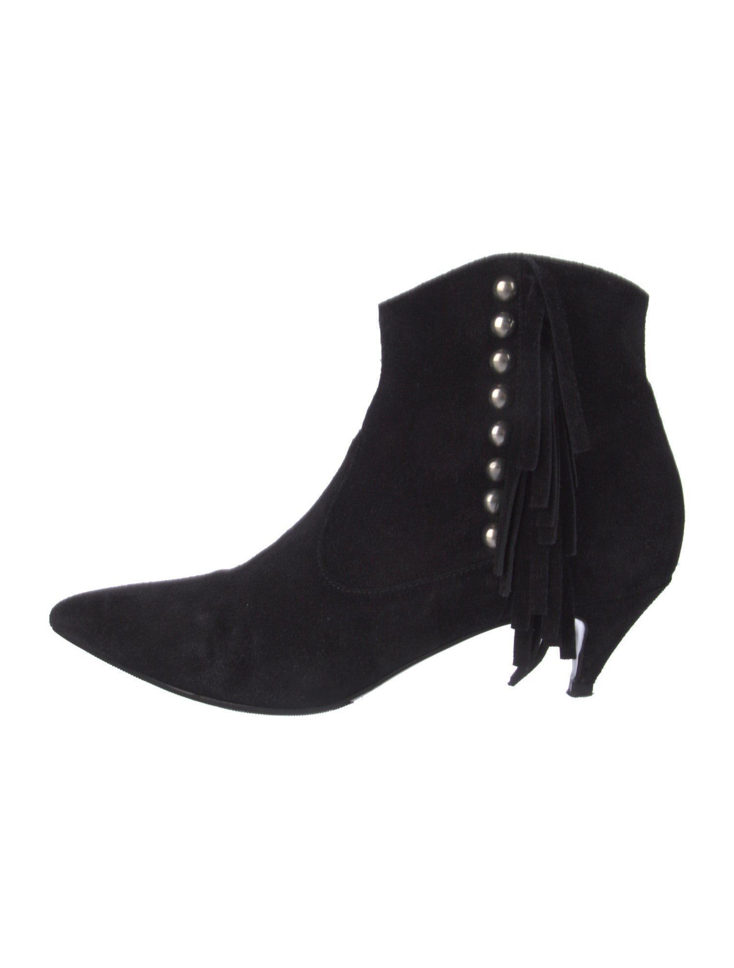 Saint Laurent Suede Studded Accents Boots