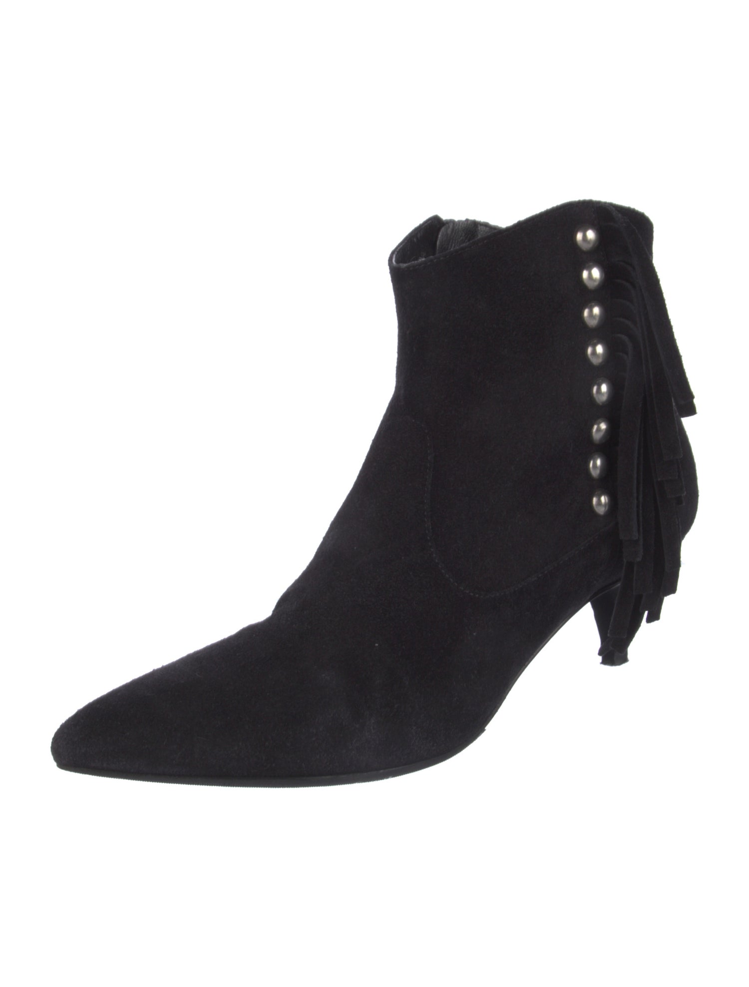 Saint Laurent Suede Studded Accents Boots