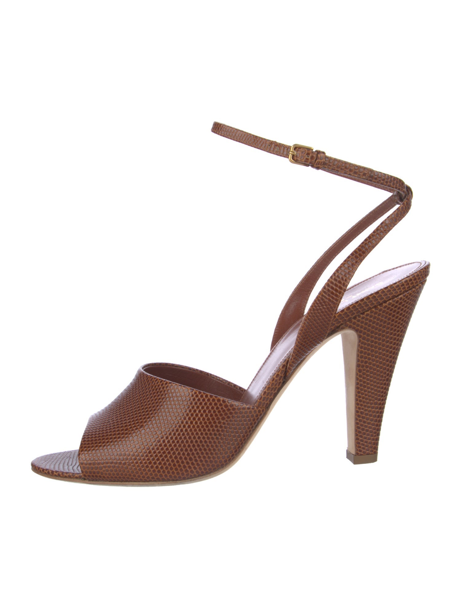 Saint Laurent Snakeskin Slingback Sandals