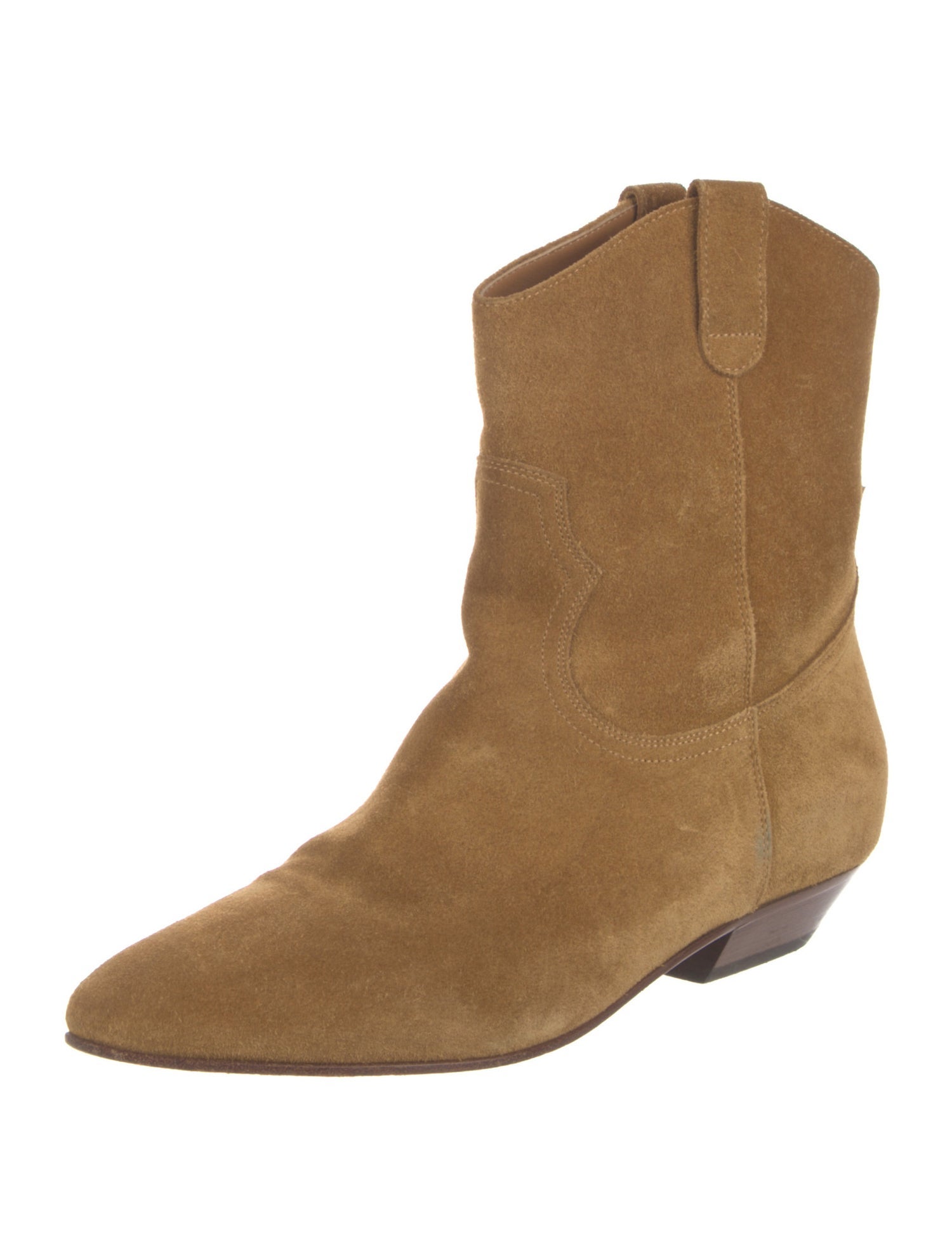 Saint Laurent Suede Colorblock Pattern Western Boots