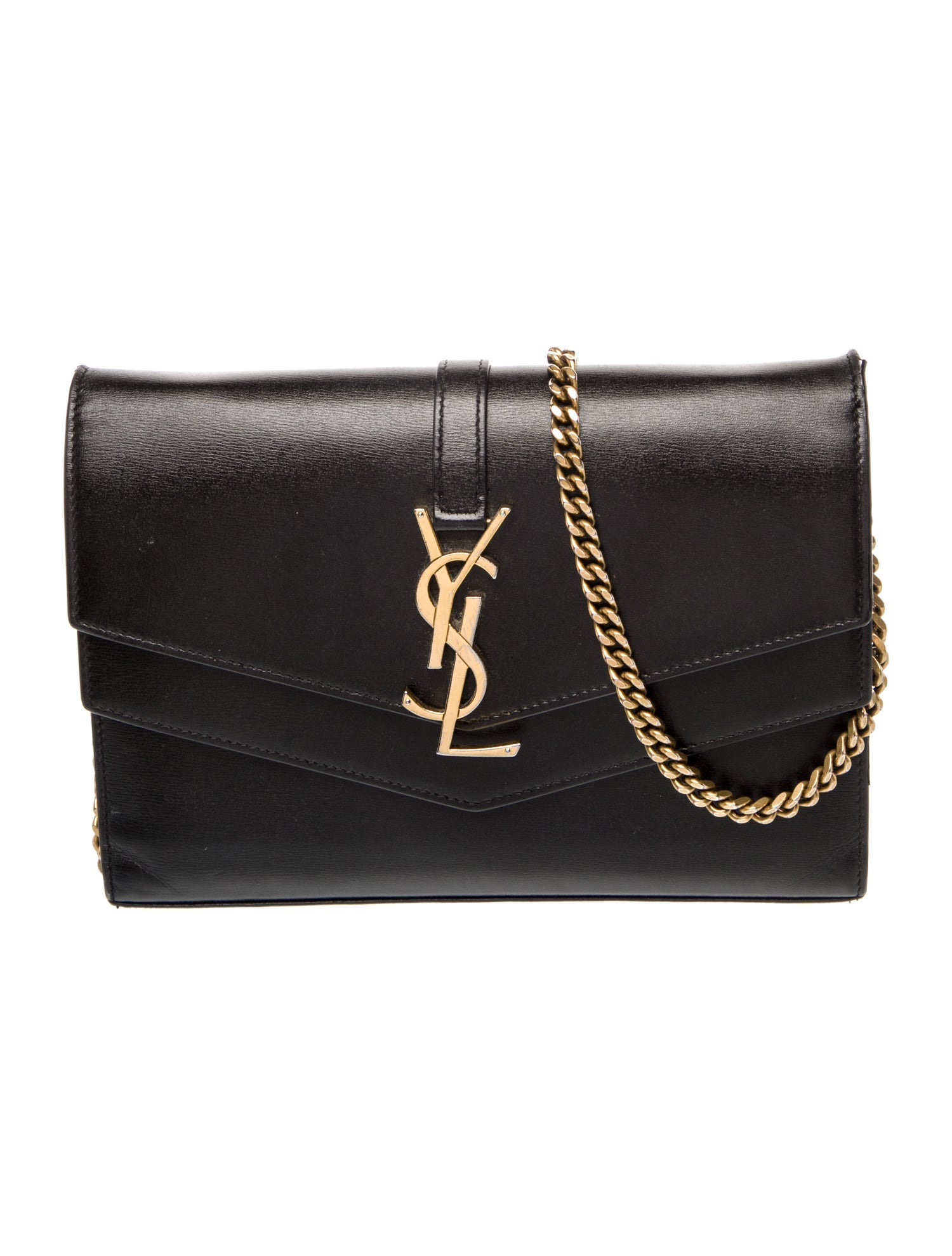 Saint Laurent Leather Sulpice Wallet on Chain