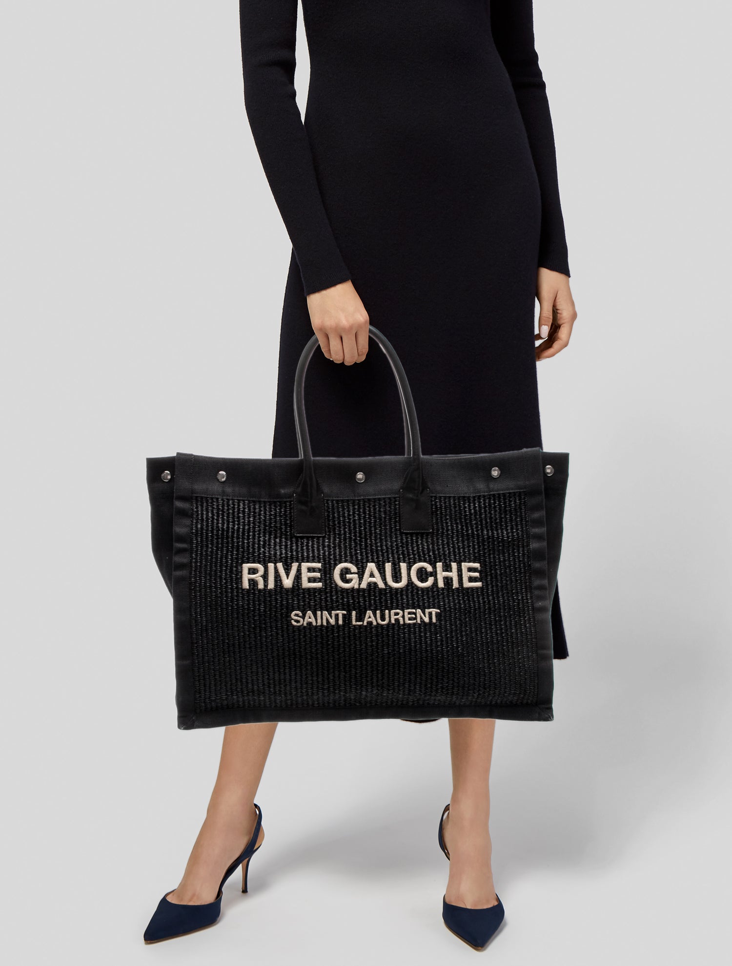 Saint Laurent Raffia Rive Gauche Large