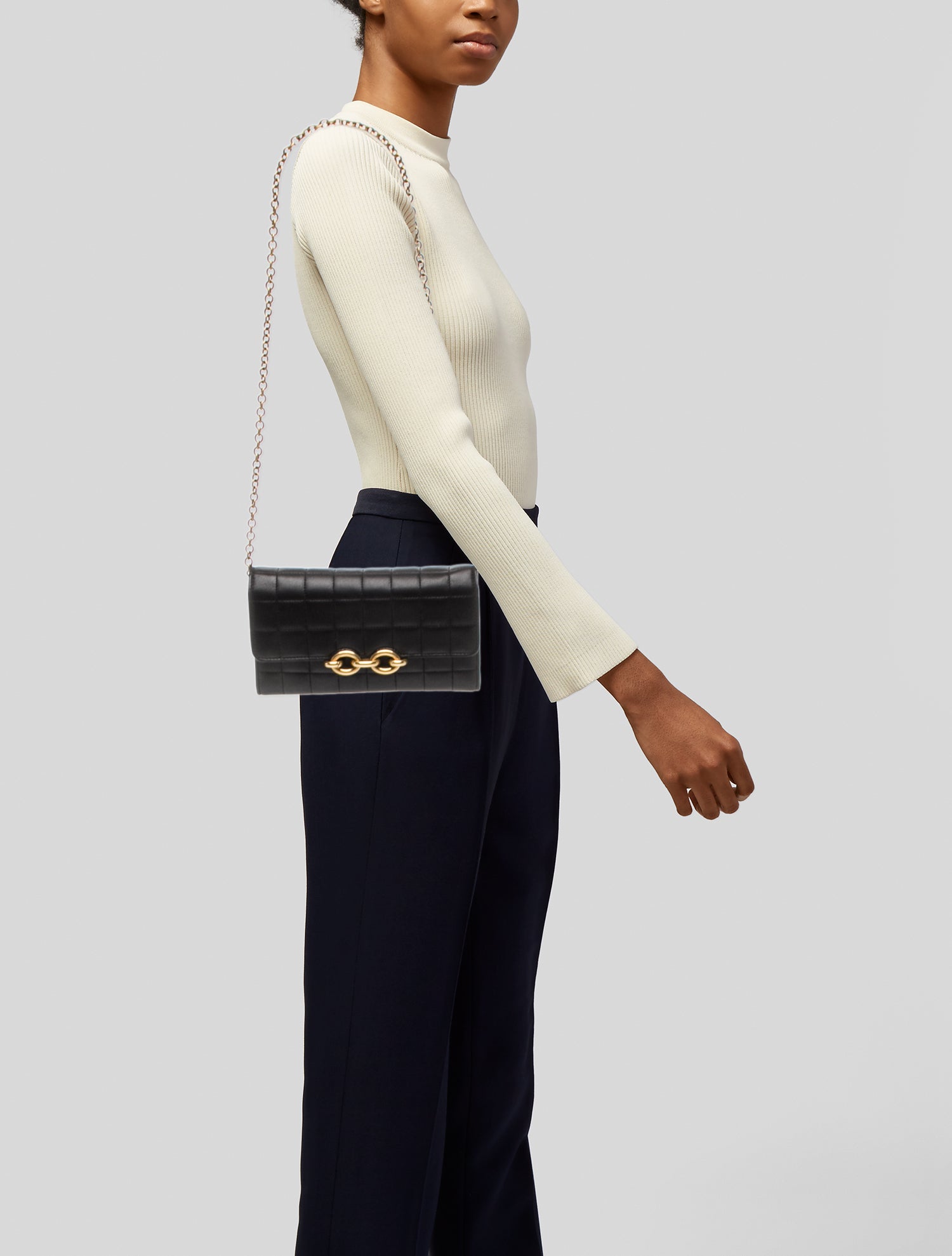 Saint Laurent Leather Quilted Le Maillon Wallet On Chain 2022