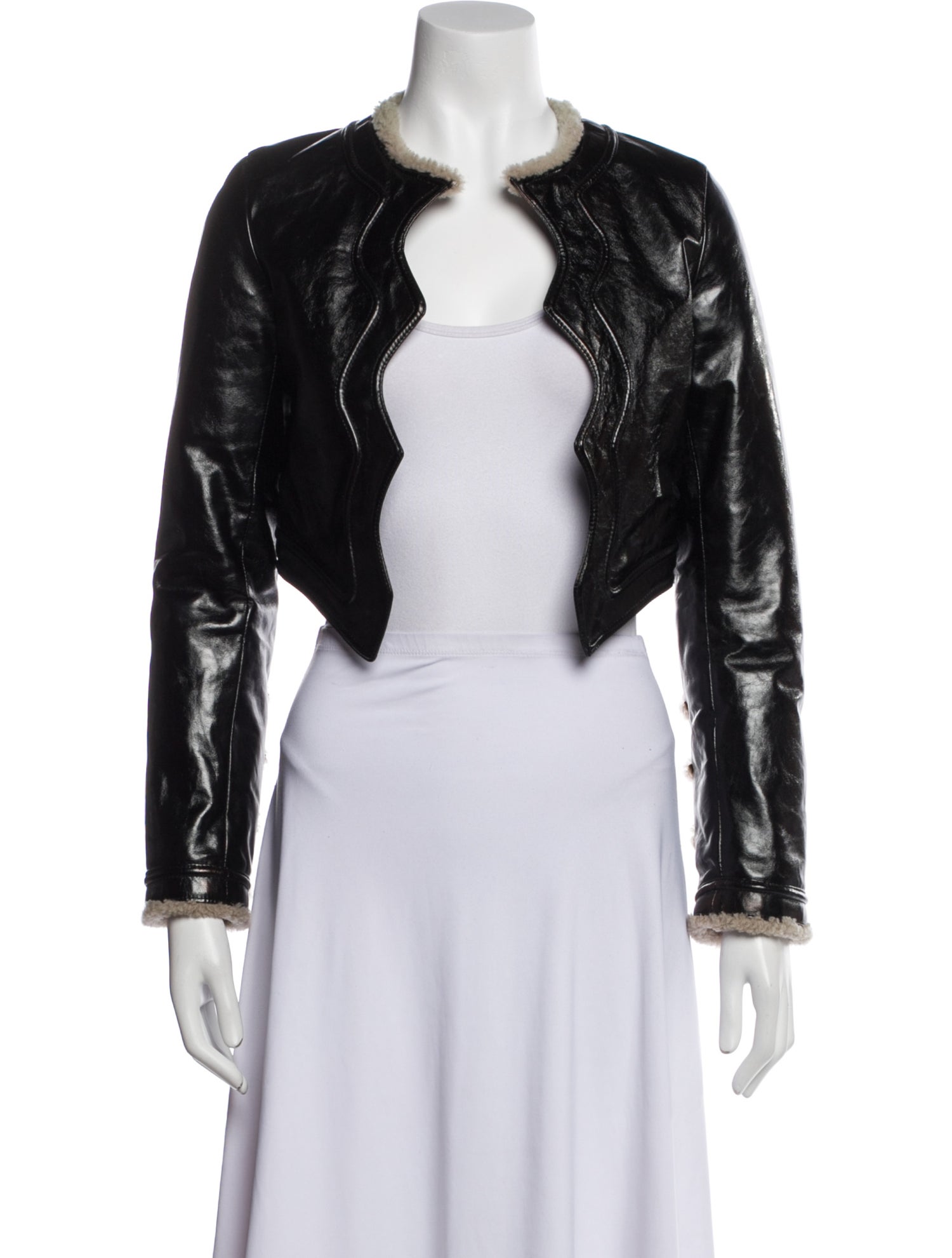 Saint Laurent Leather Faux Fur Jacket