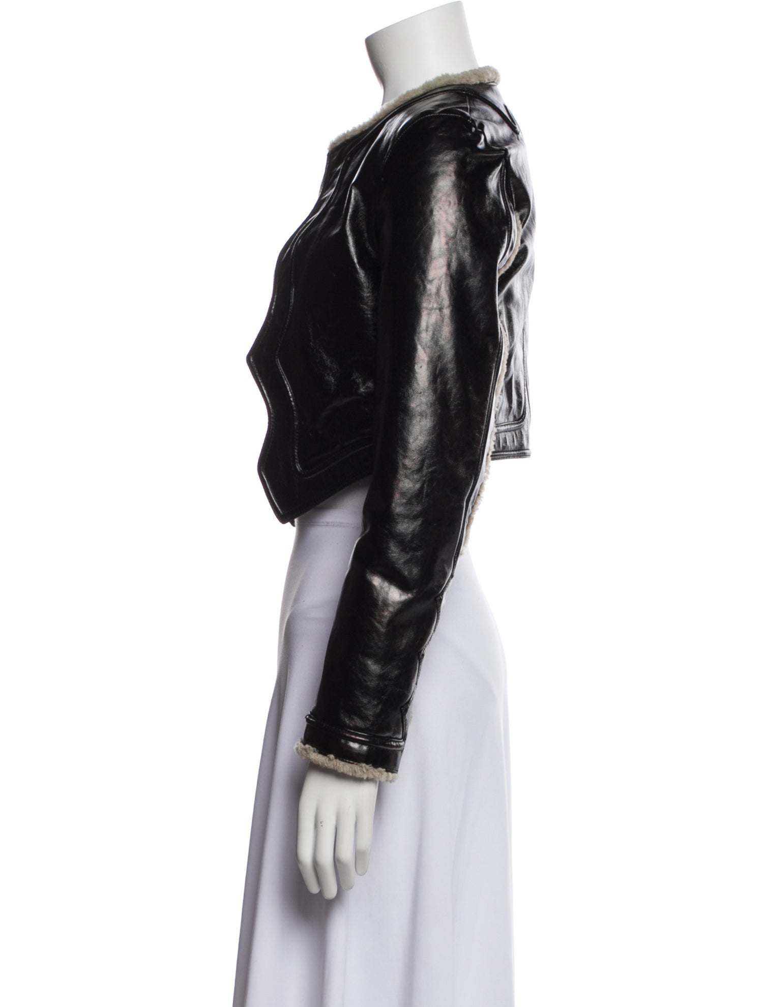 Saint Laurent Leather Faux Fur Jacket