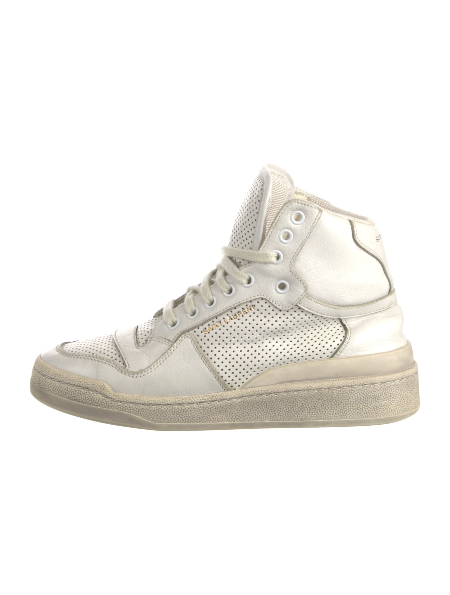Saint Laurent Leather Wedge Sneakers