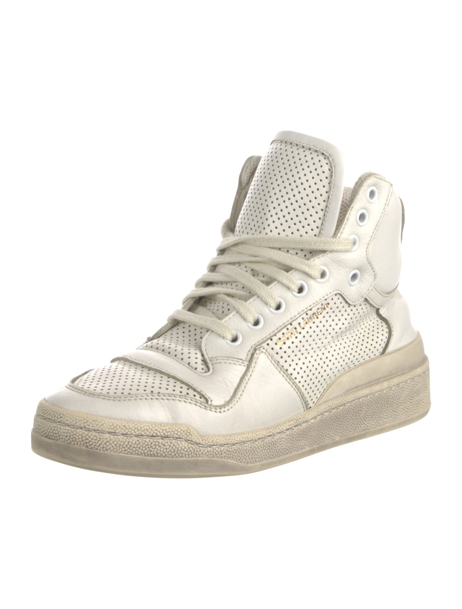 Saint Laurent Leather Wedge Sneakers