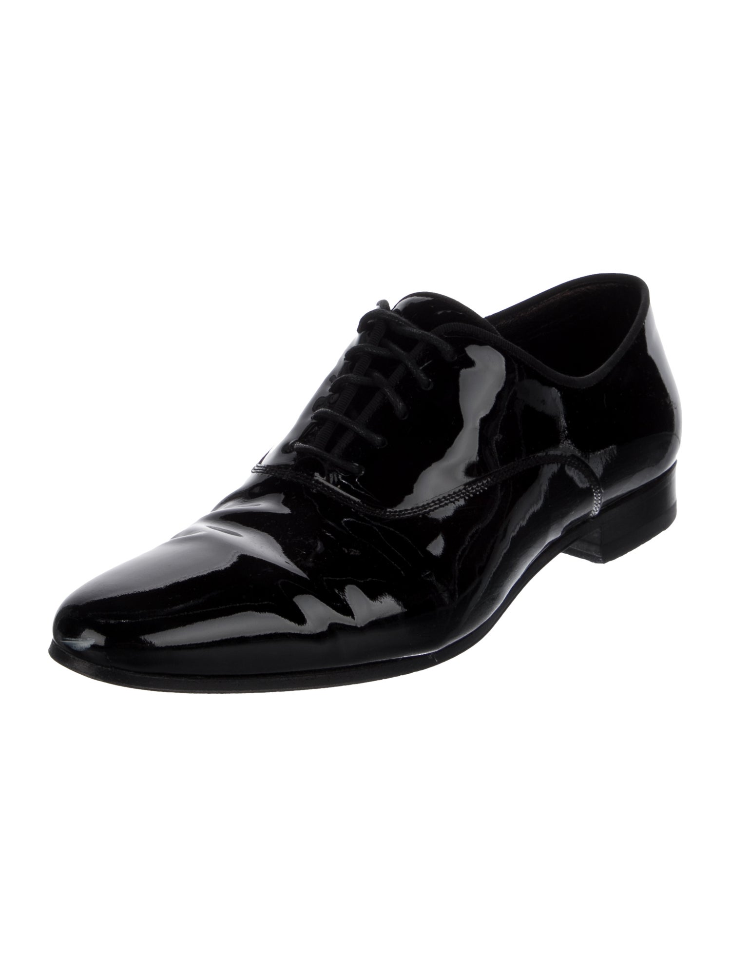 Saint Laurent Patent Leather Grosgrain Trim Oxfords