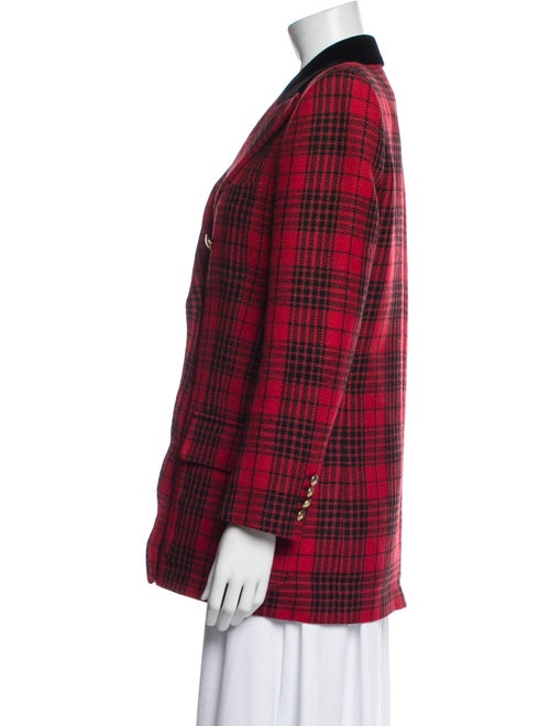 Saint Laurent Virgin Wool Plaid Print Blazer