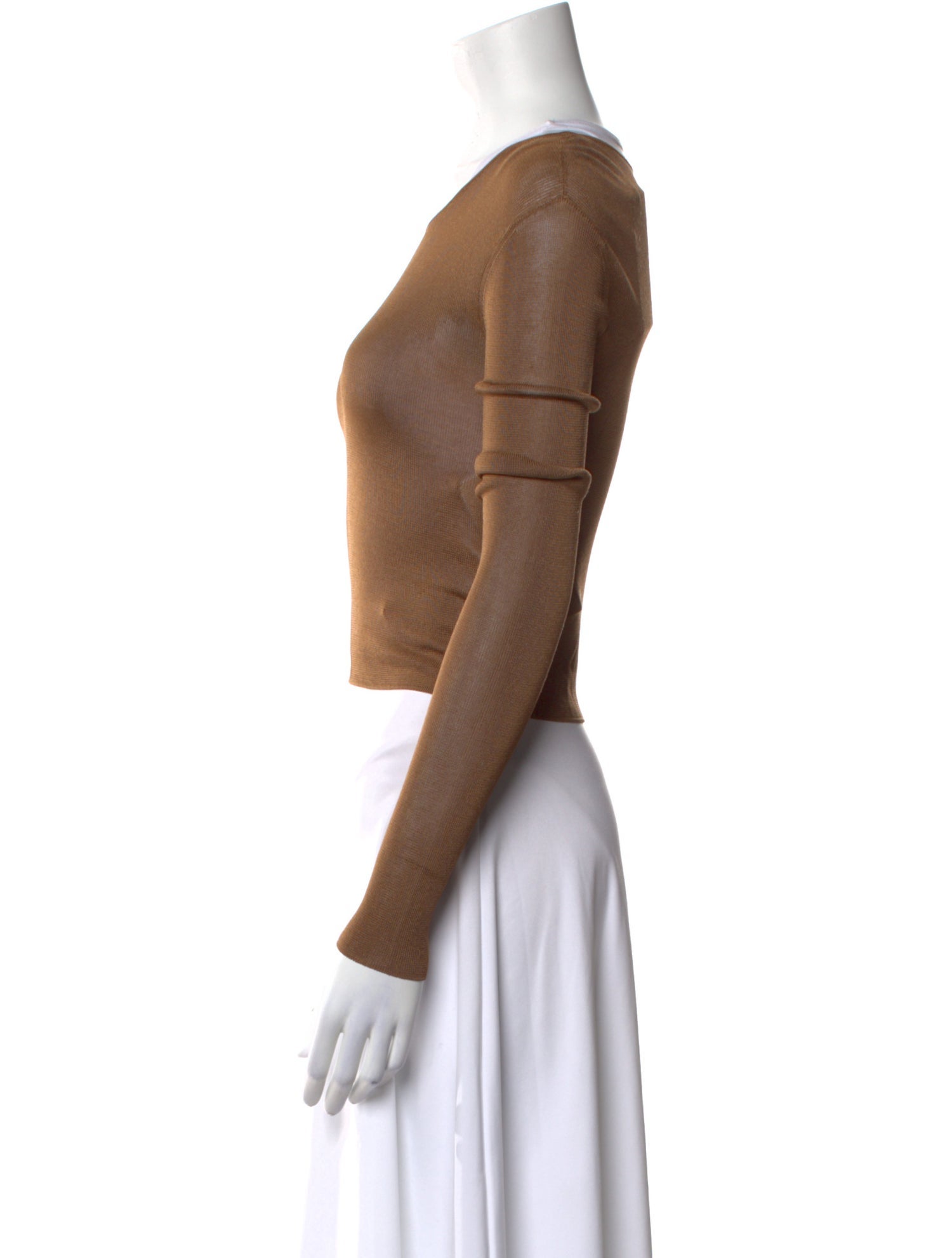 Saint Laurent Scoop Neck Long Sleeve Crop Top w/ Tags