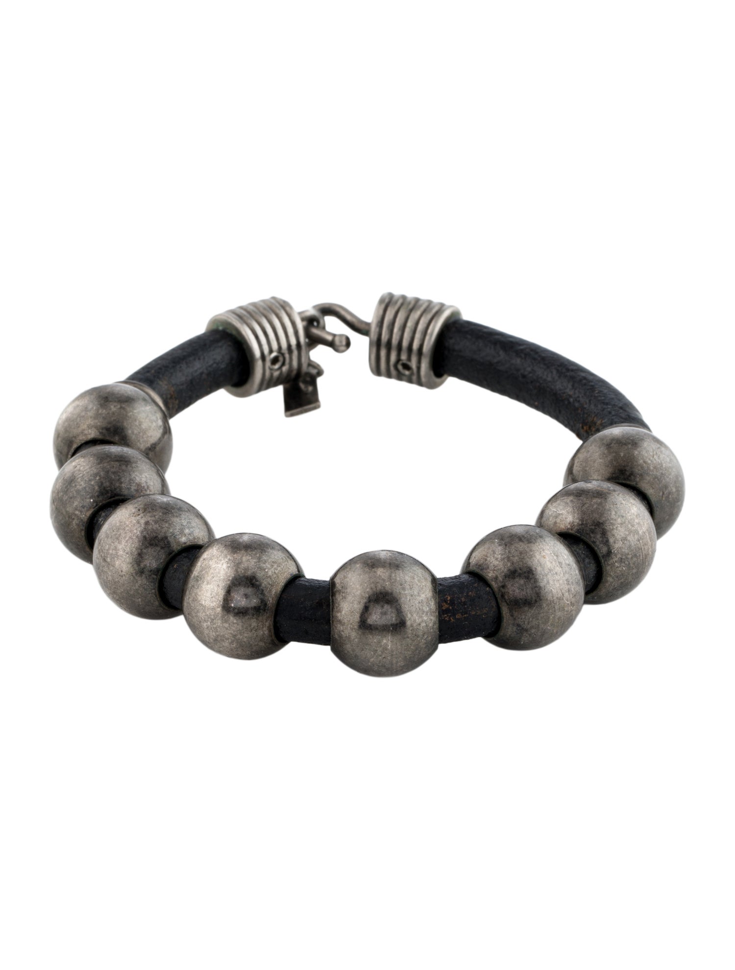 Saint Laurent Leather Beaded Cord Bracelet