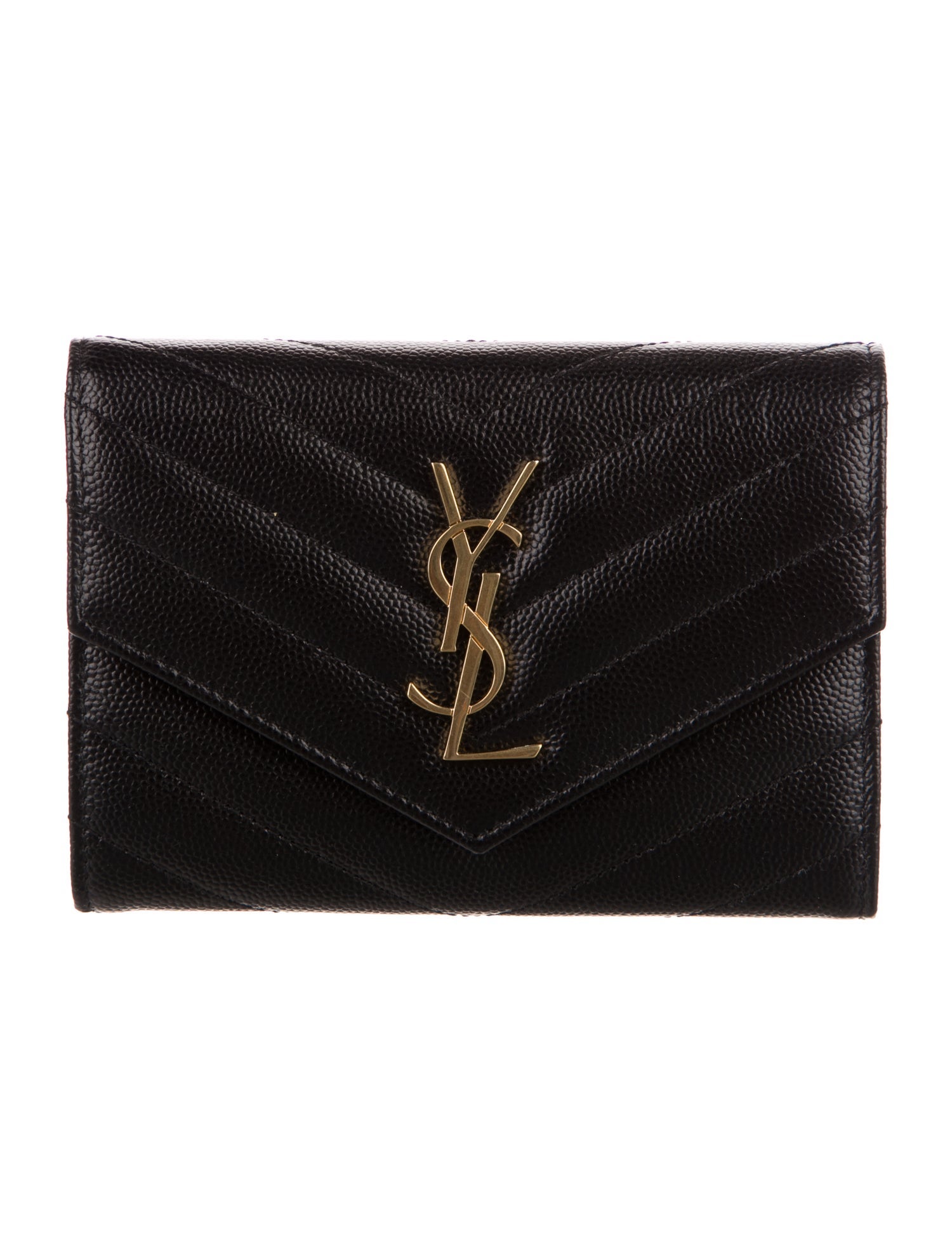 Saint Laurent 2018 Small Monogram Matelassé Trifold Wallet