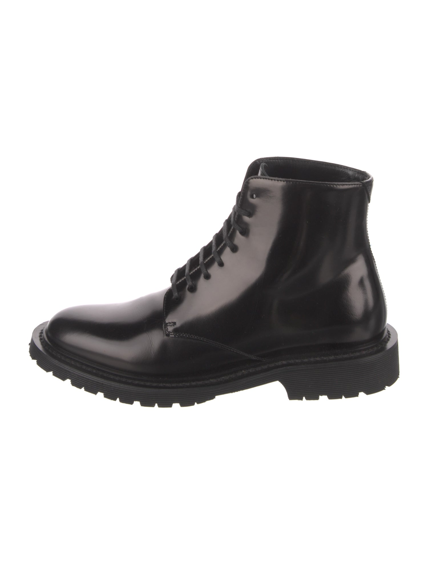 Saint Laurent Patent Leather Combat Boots