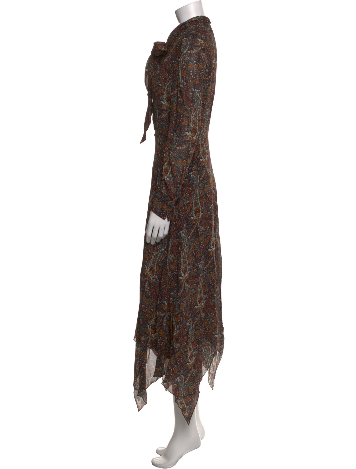 Saint Laurent Paisley Print Long Dress