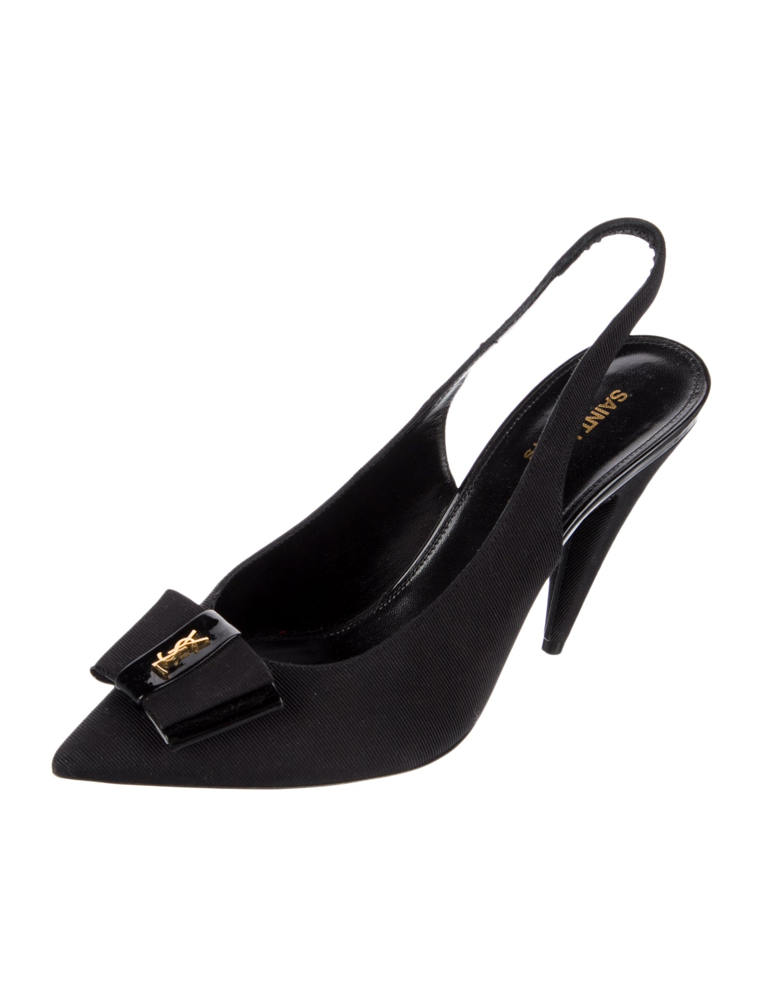 Saint Laurent Bow Accents Slingback Pumps