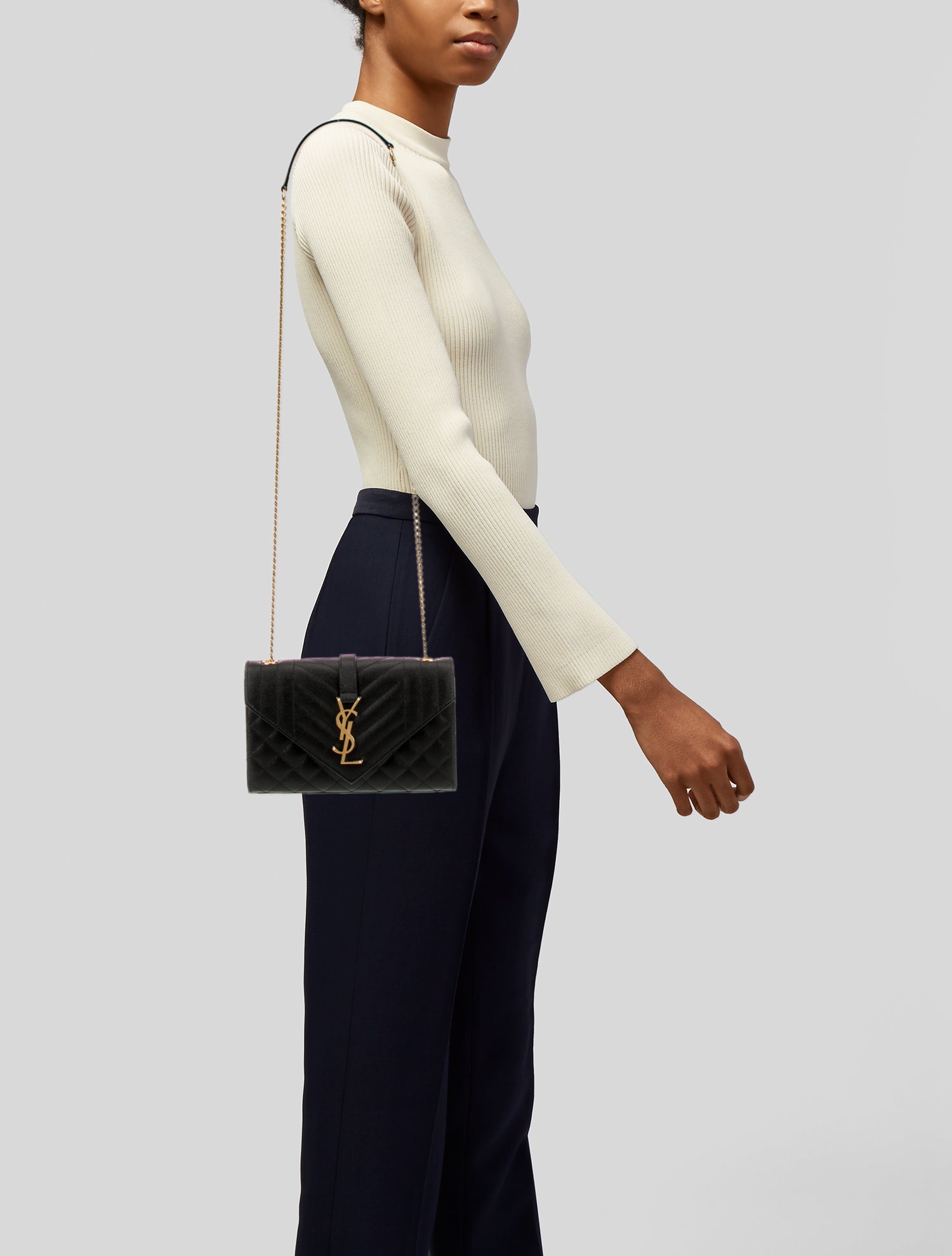 Saint Laurent Leather Envelope Small 2023